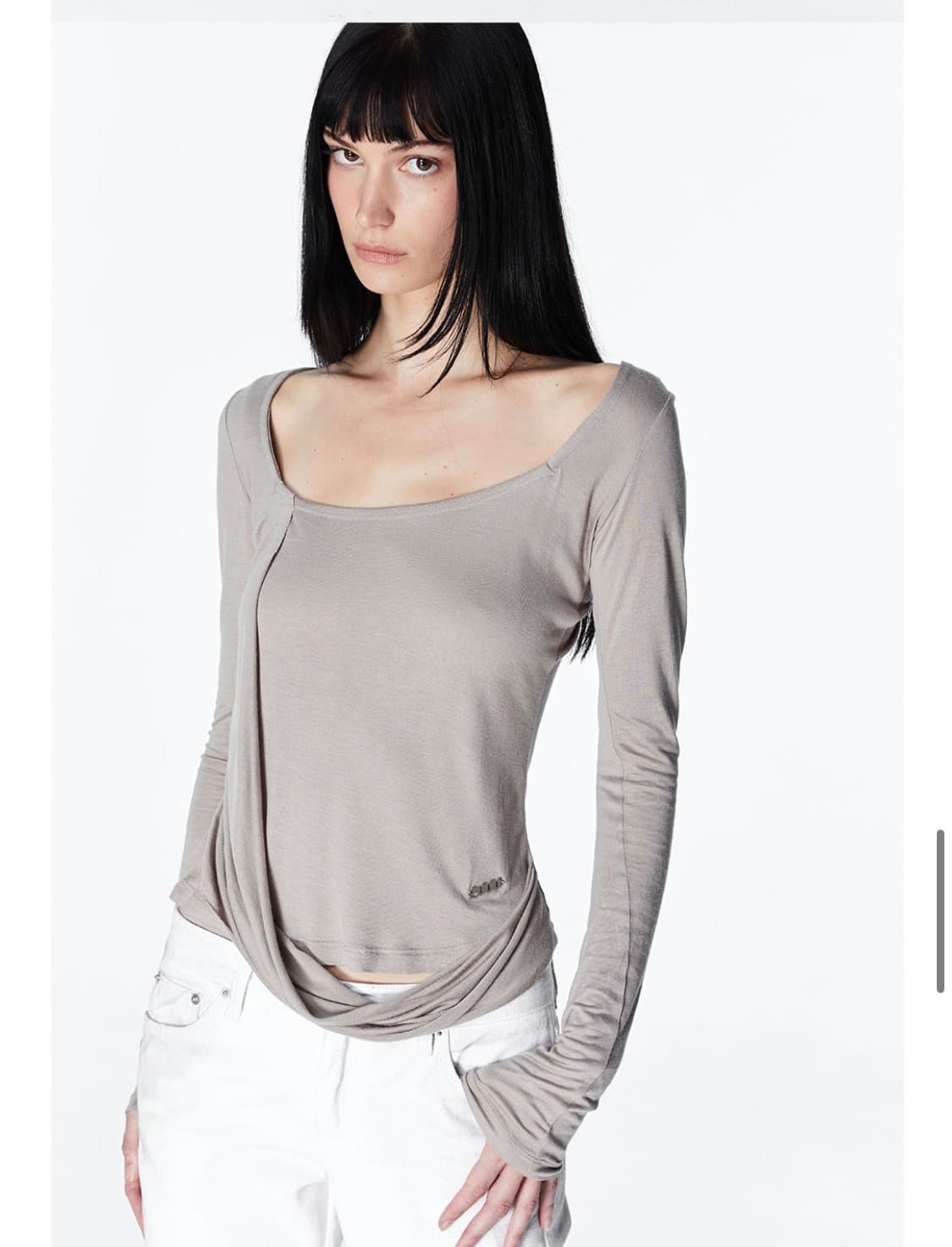 2000Archives KAIA DRAPED TOP (MOCHA) 상품이미지1
