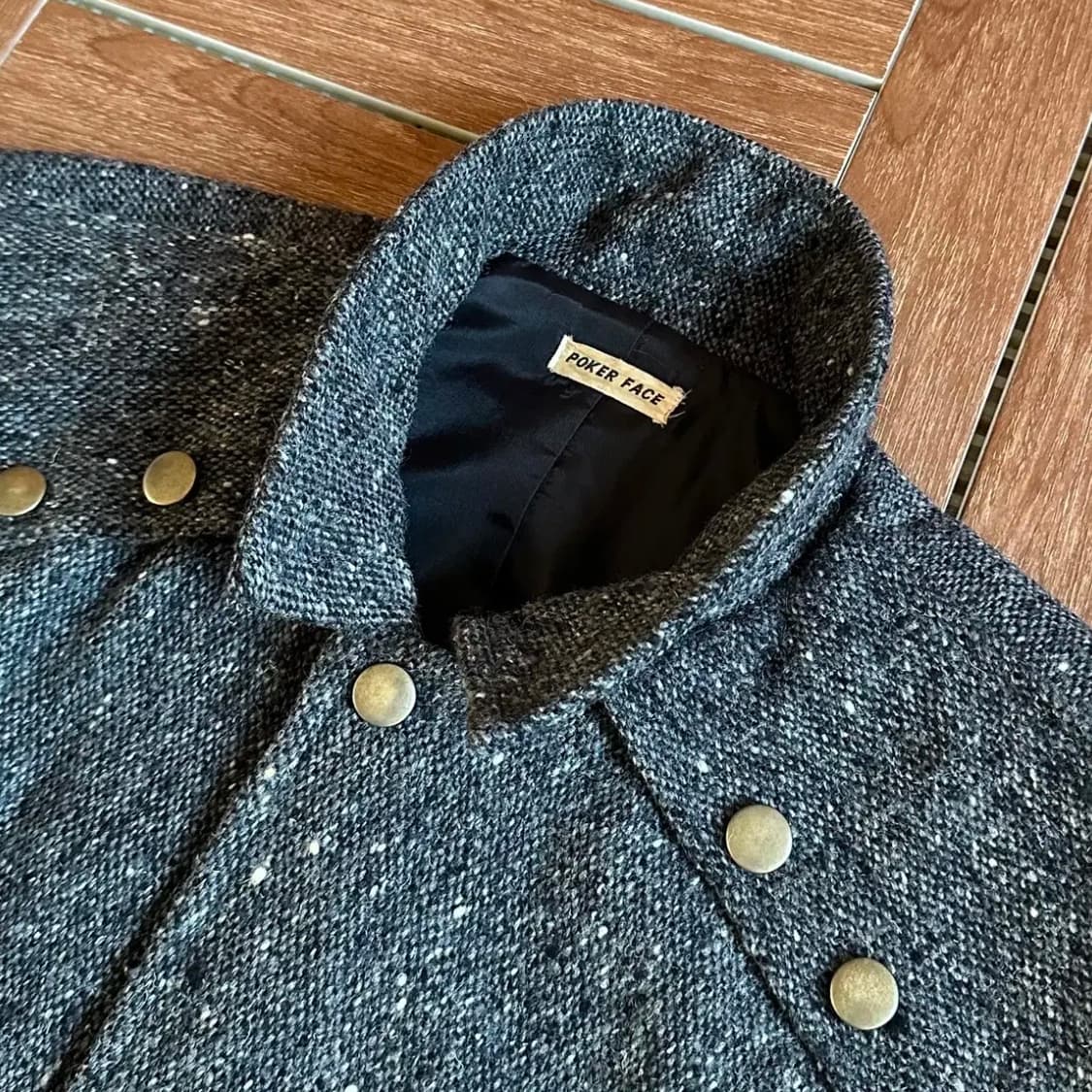 Poker face tweed wool bomber jacket 상품이미지5