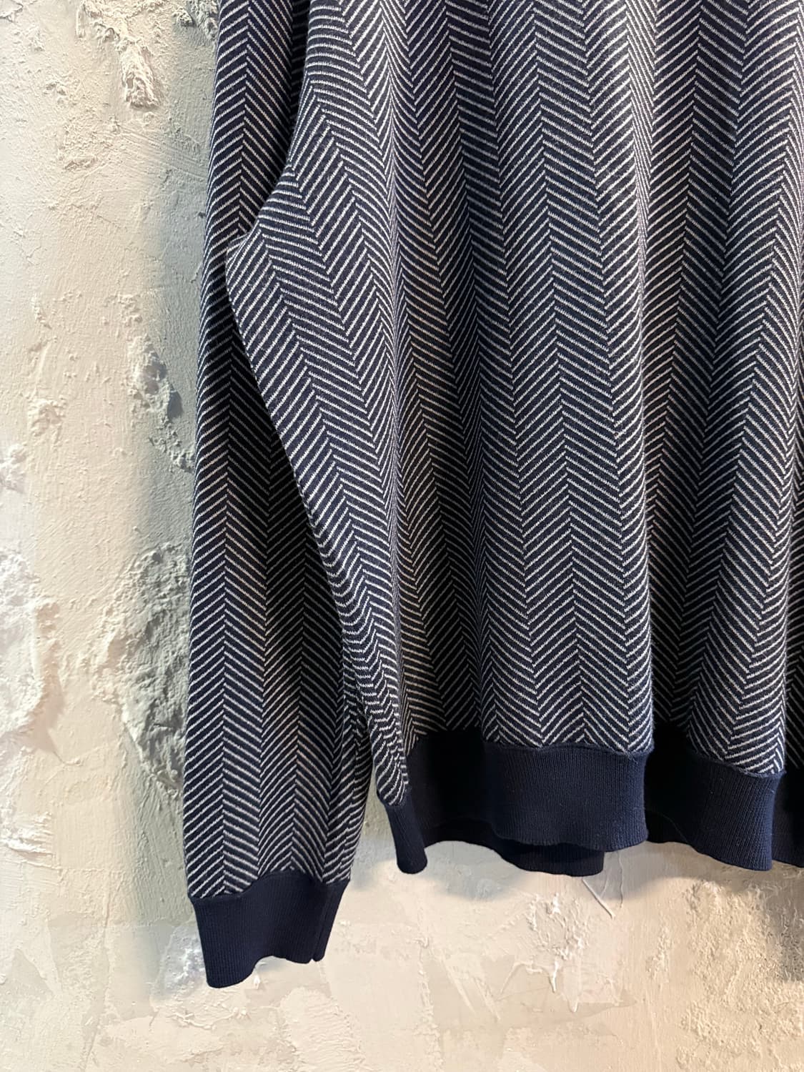 56 에르메네질도제냐 Zegna 헤링본 패턴 울 니트 네이비 상품이미지2