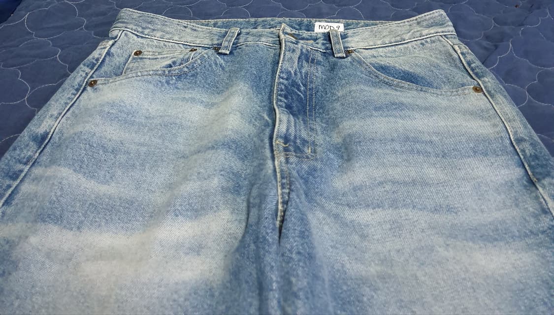 모드나인 MOD1s 러스티로즈 세미 플레어 데님팬츠 미들블루 (32) 상품이미지4