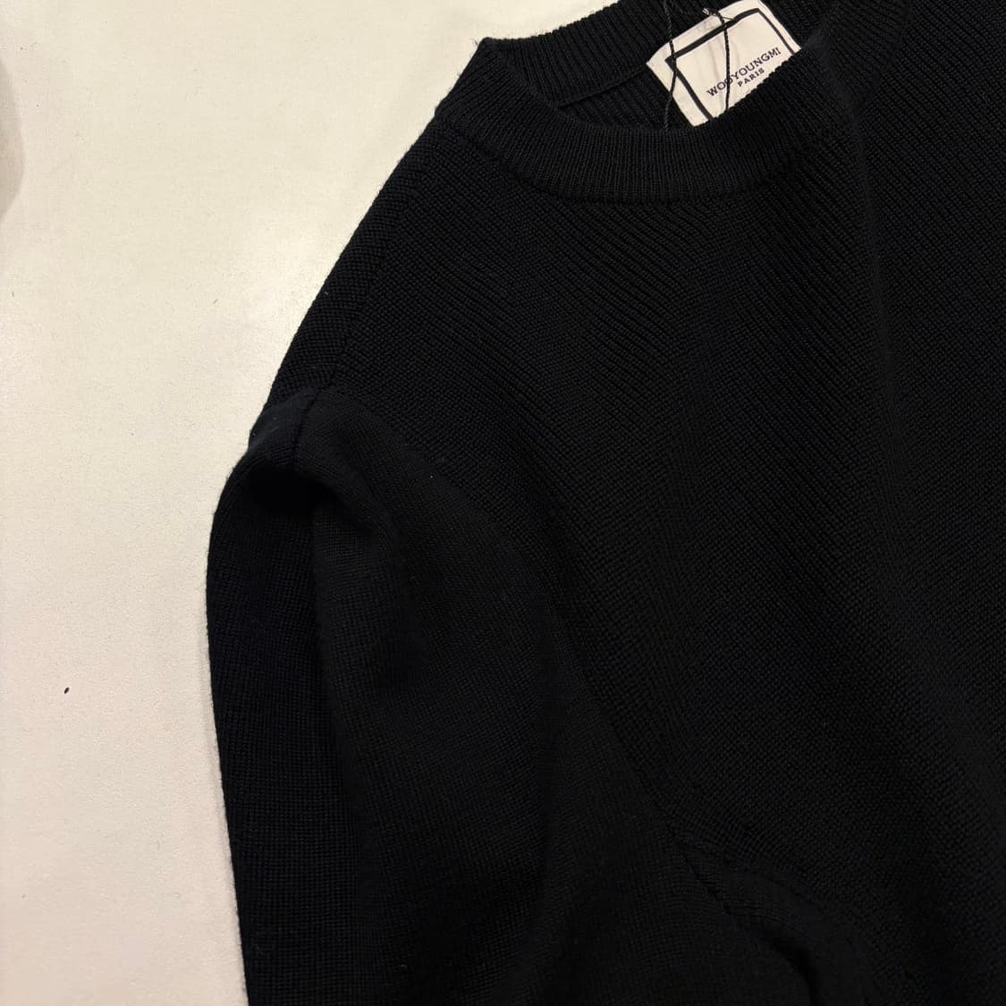 [38] 우영미 울 블랙 골지 니트 스웨터 B339 상품이미지4