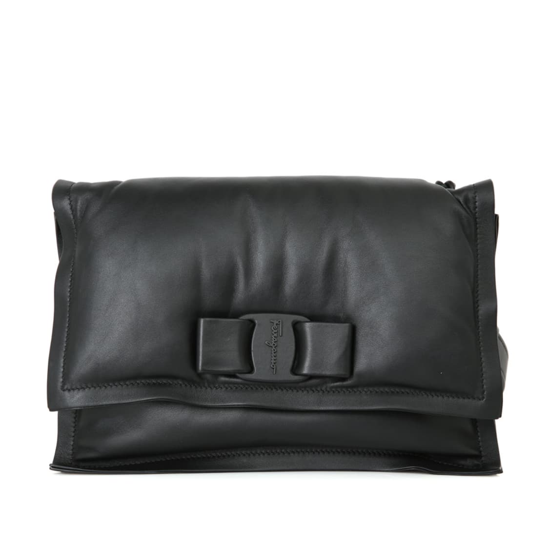 페라가모 비바 패딩 블랙 리본 바라 체인 숄더백 21I287 크로스 상품이미지1