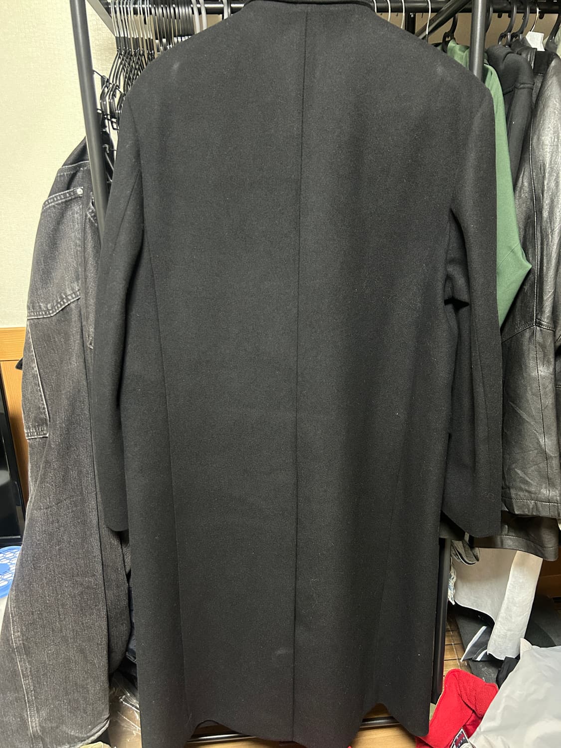 KIIMUIR 블랙 대디핏 더블 맥시 코트 XL 상품이미지4