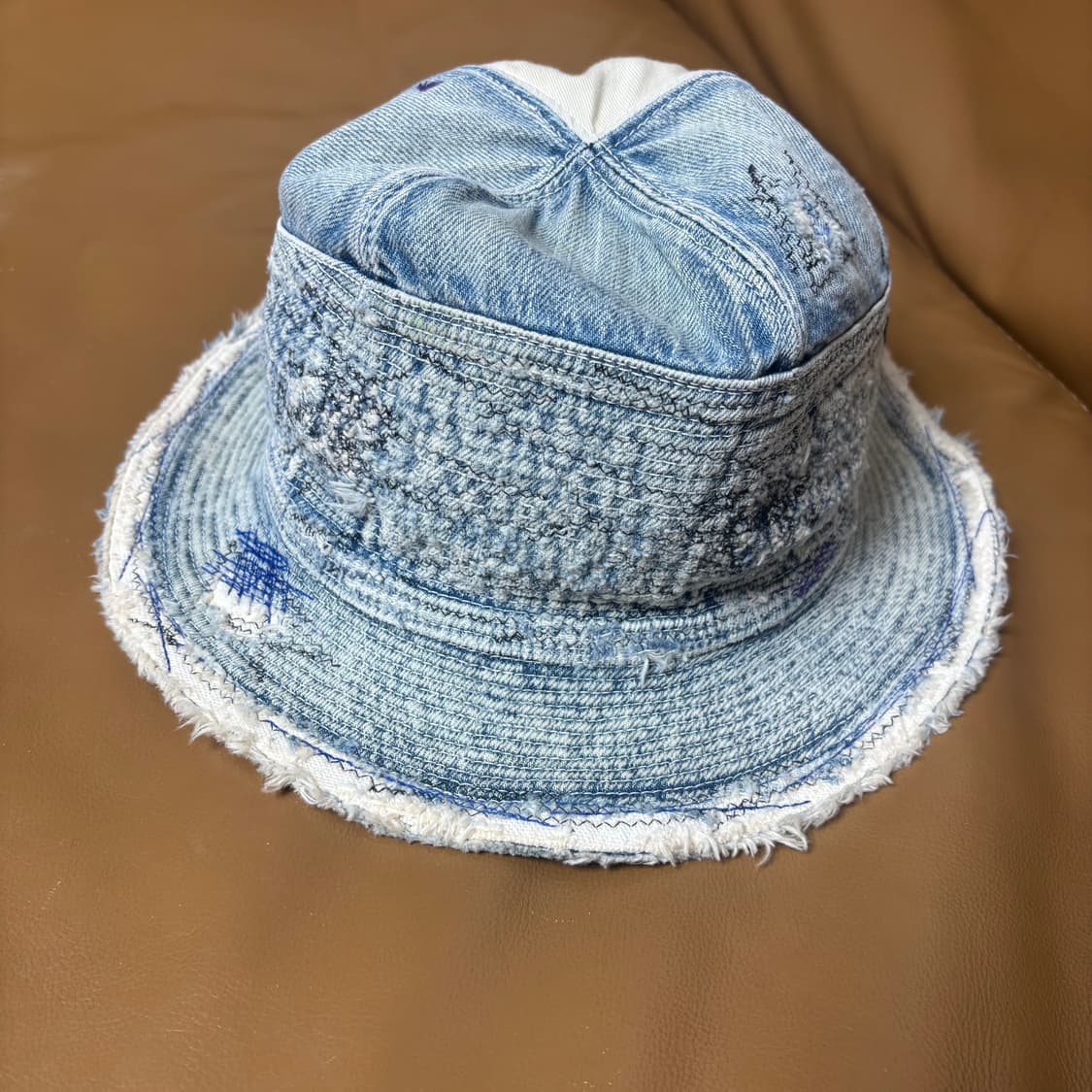 Kapital 캐피탈 노인과 바다 크러쉬 워시드 데님 버킷햇 모자 상품이미지2
