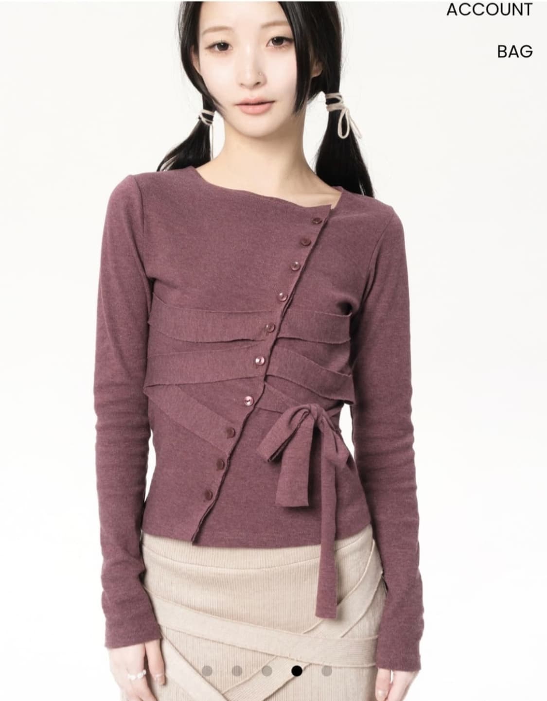 오스하이 밴디지 가디건 블랙체리 상품이미지1