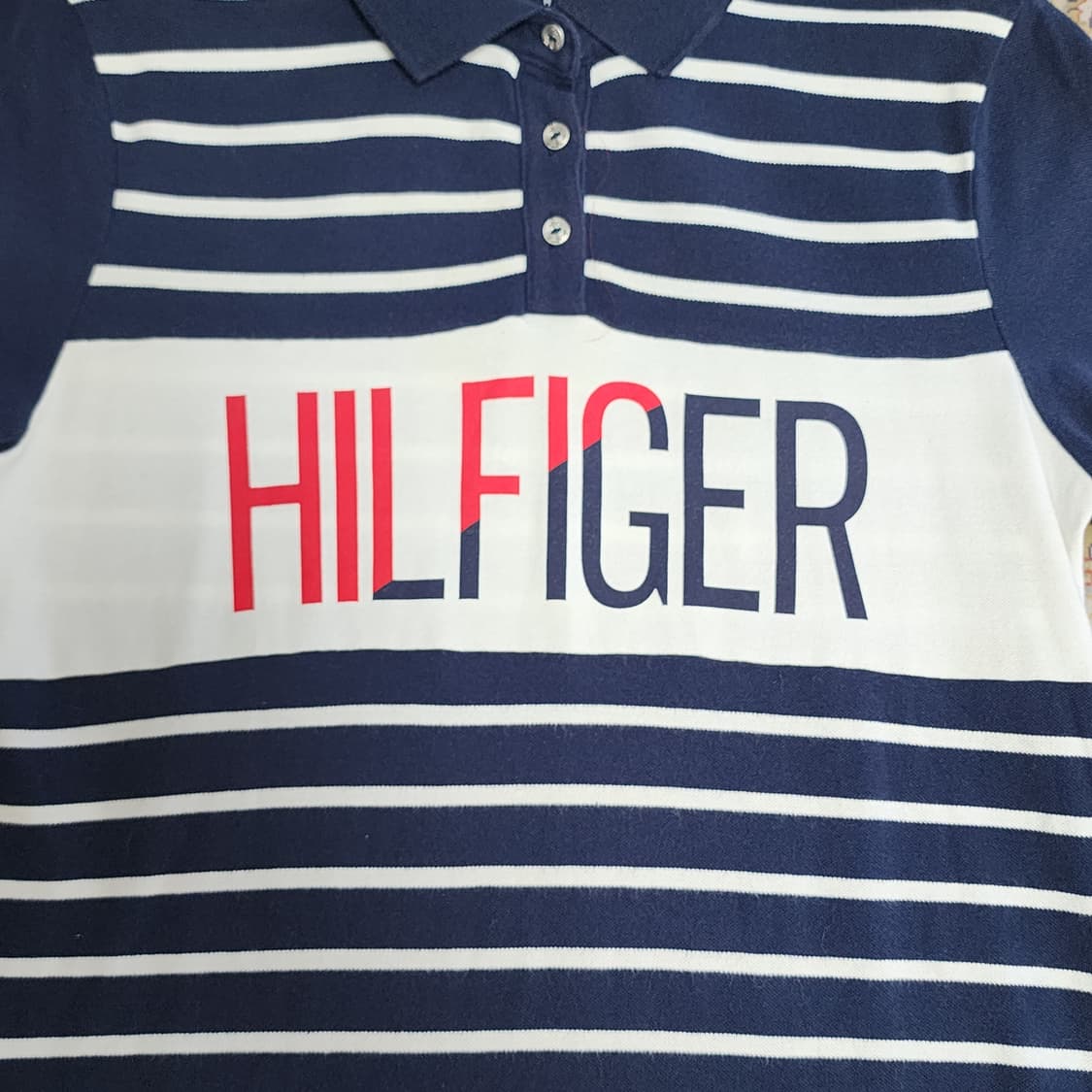 타미힐피거 스트라이프 반팔 카라 원피스 m 상품이미지2