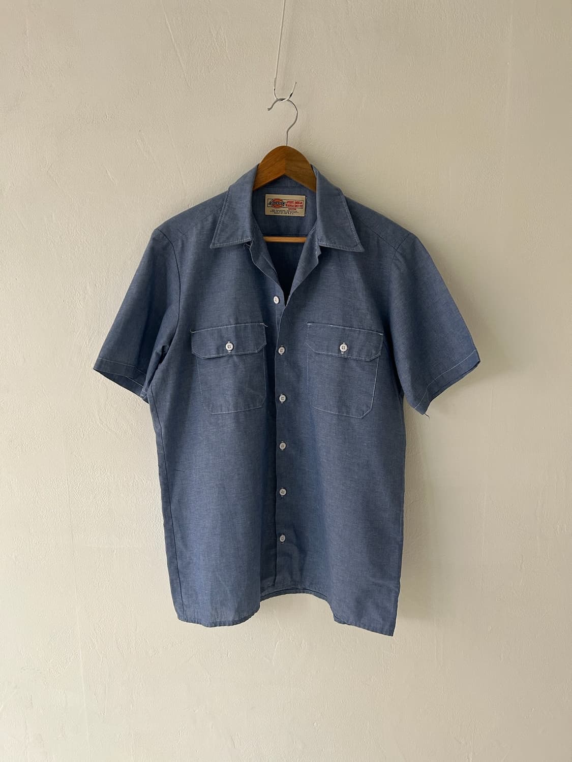 90's Vtg USA Dickies Chambray Work shirt 상품이미지1