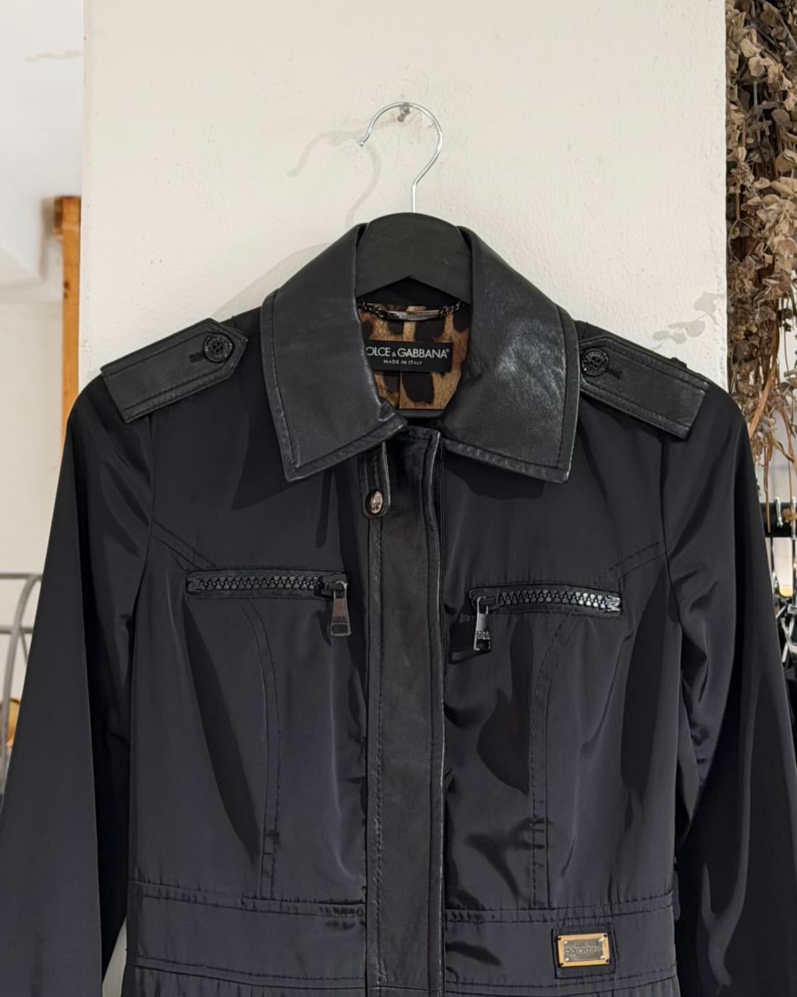 돌체앤가바나 블랙 포켓 램스킨 트리밍 자켓 상품이미지4