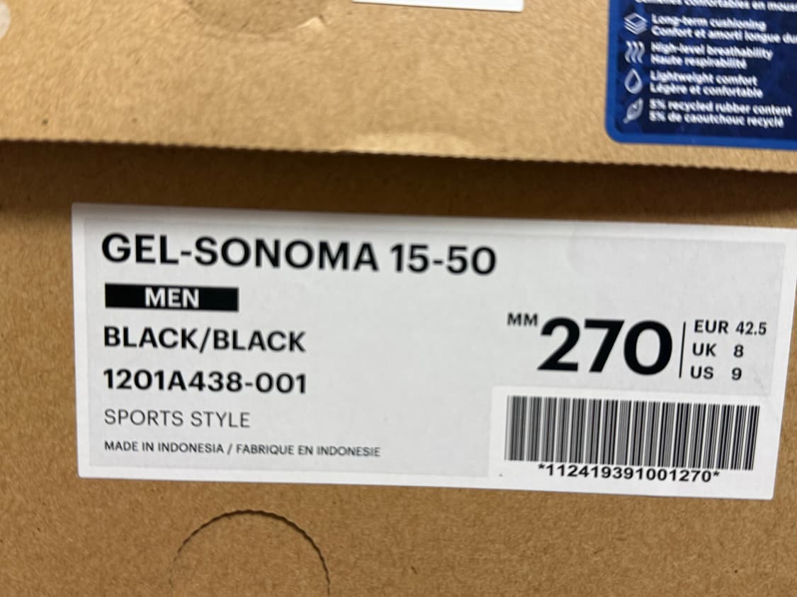 아식스 젤소노마 15-50 블랙 270 새상품 상품이미지2