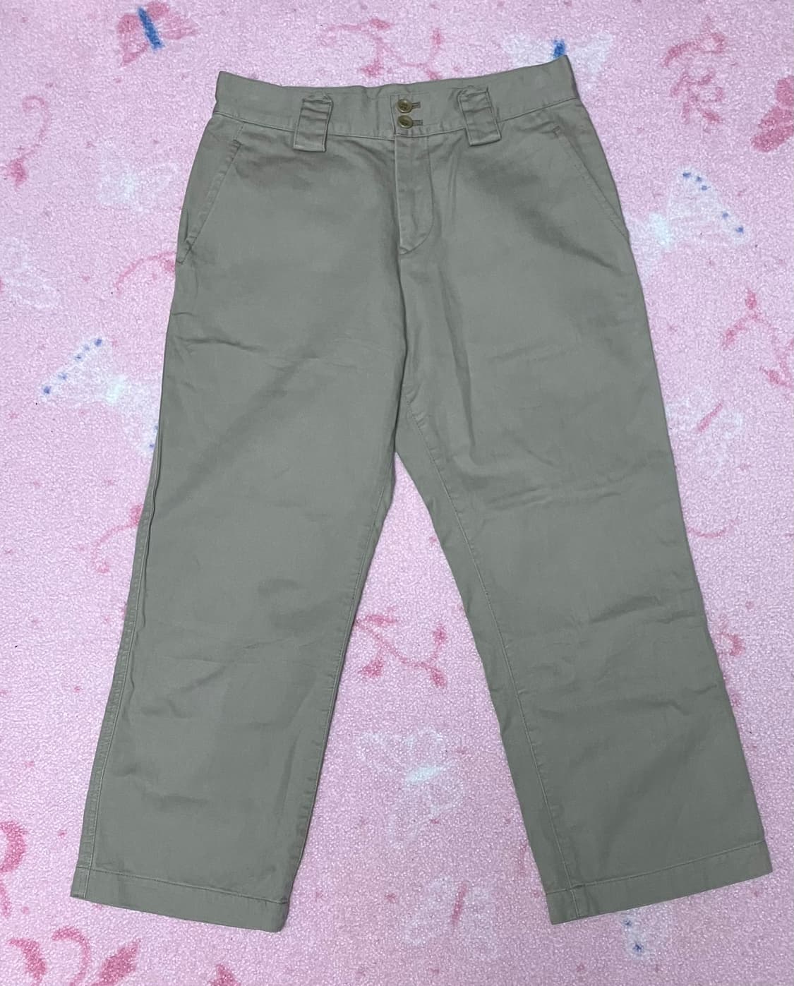 Cropped beige pocket cotton pants 상품이미지1