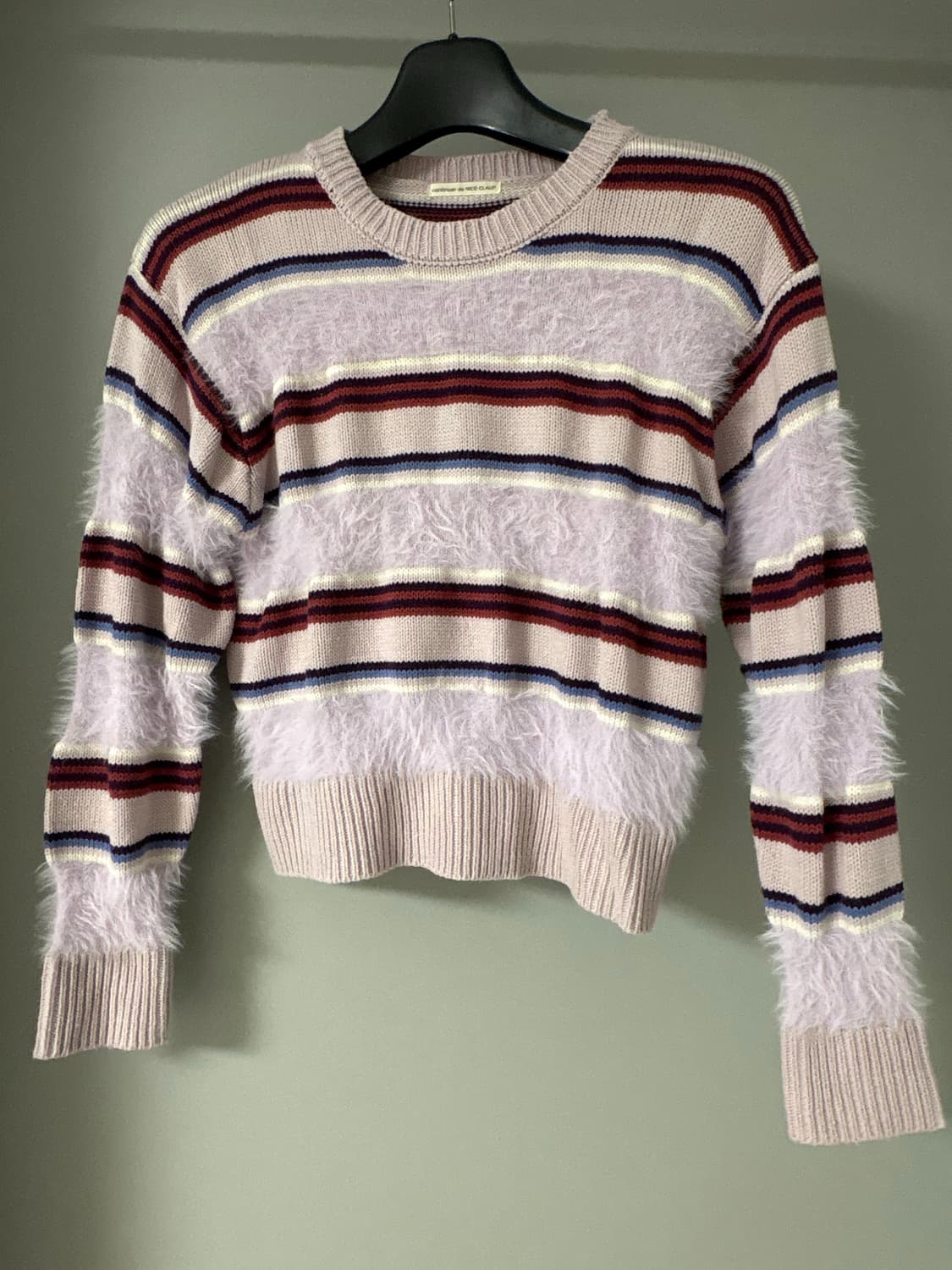 NICE CLAUP pink stripe fur knit  상품이미지1