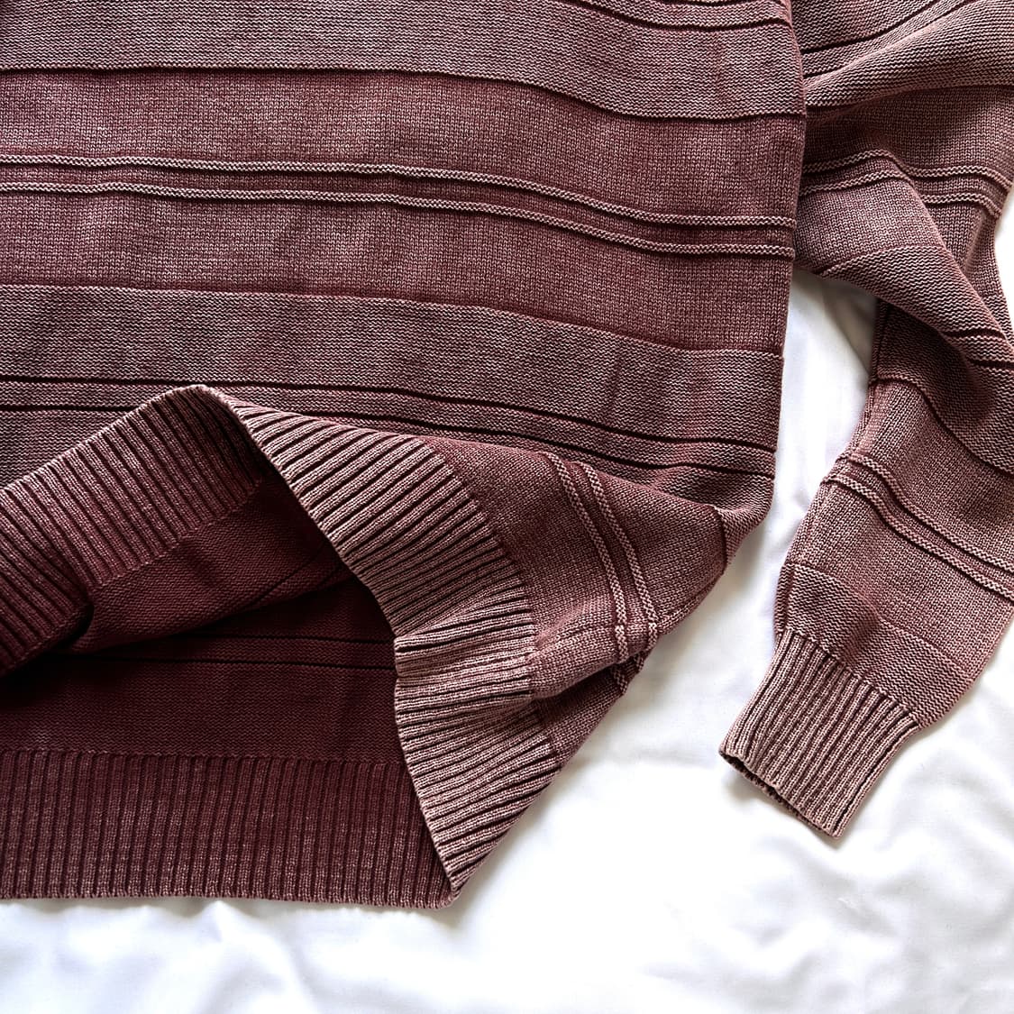 빈티지 버건디 코튼 라운드 니트 상품이미지6