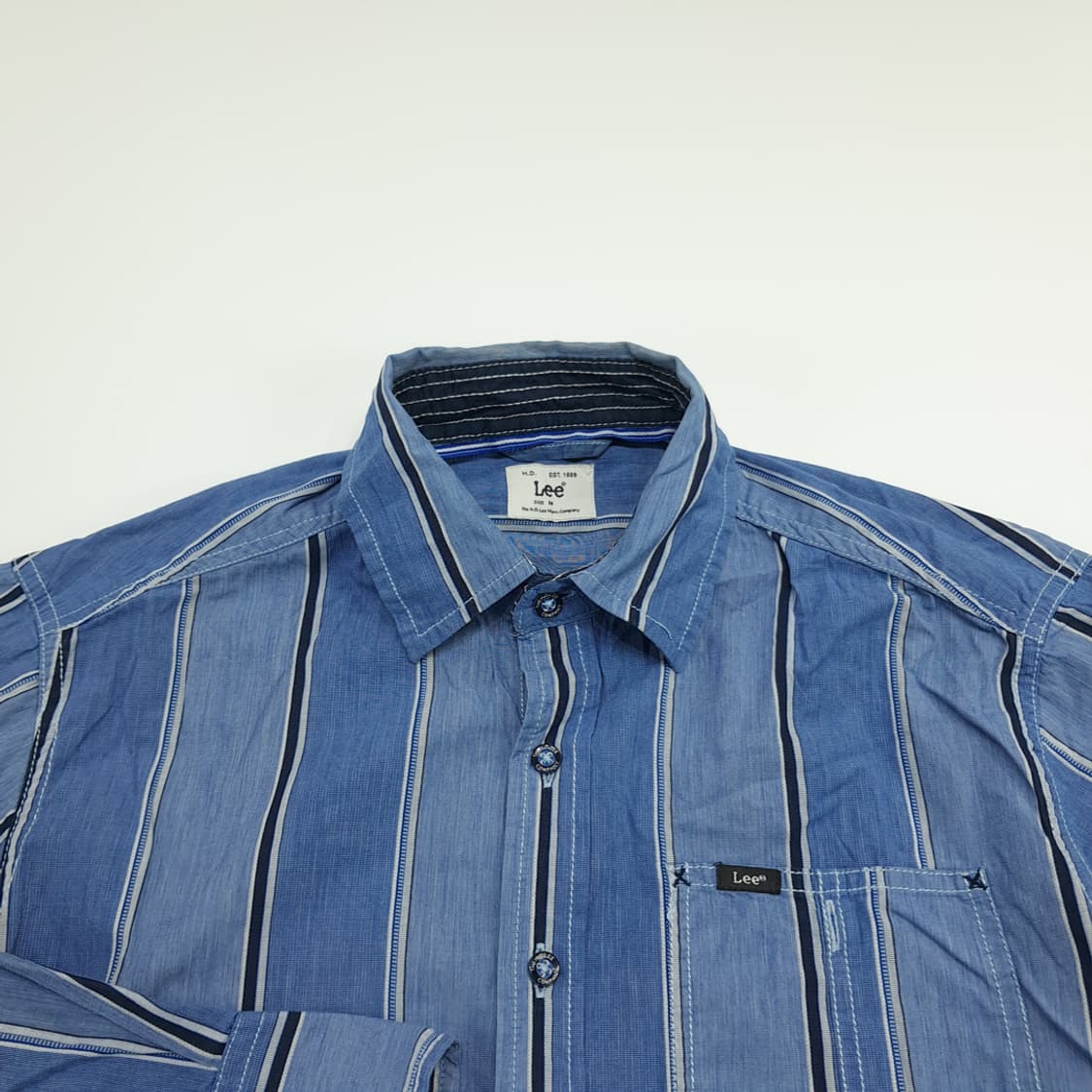 CN682 M LEE 리 올드스쿨 블루 스트라이프 긴팔 셔츠 남방 상품이미지3