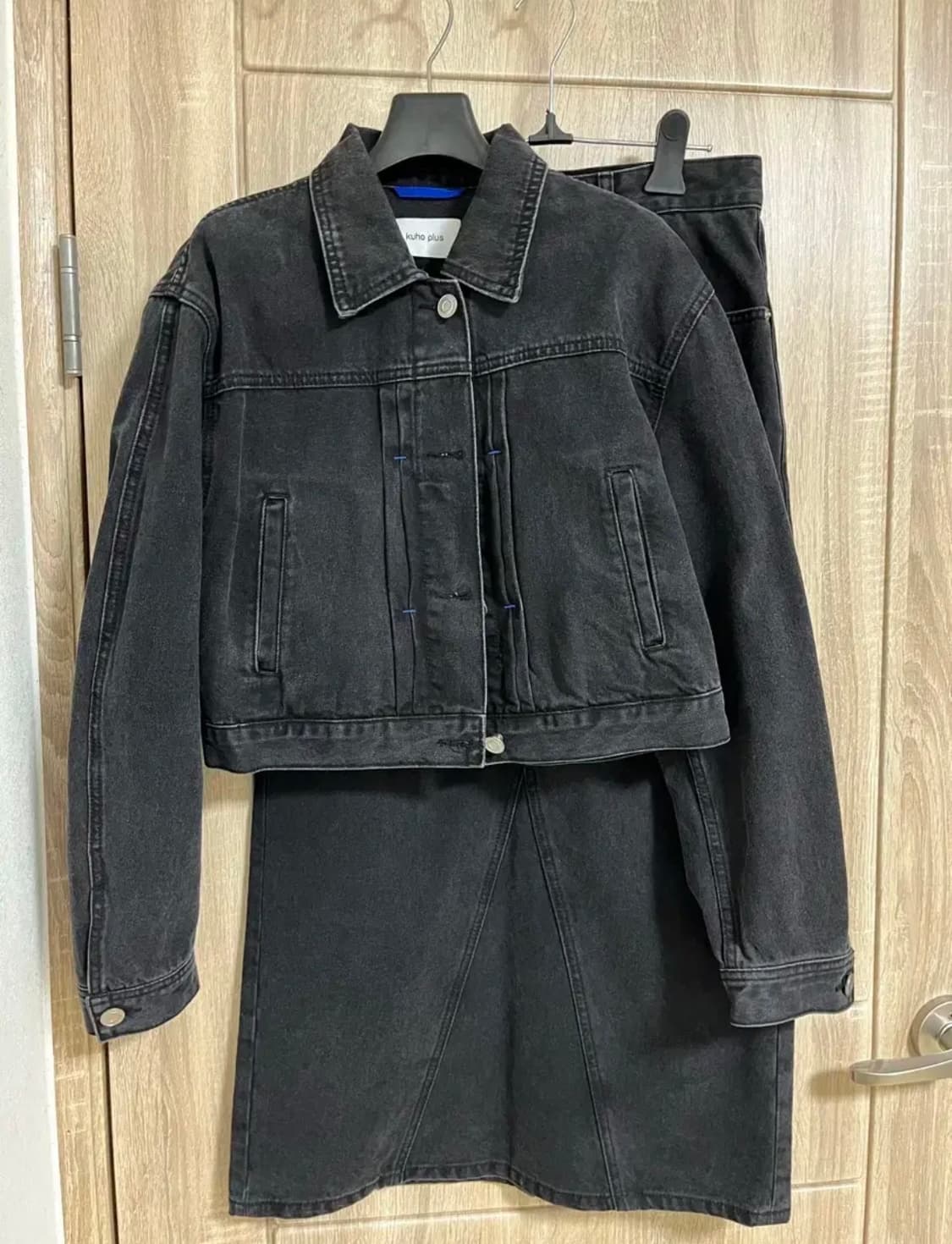 kuho plus 구호 플러스 데님 셋업 블랙 상품이미지1