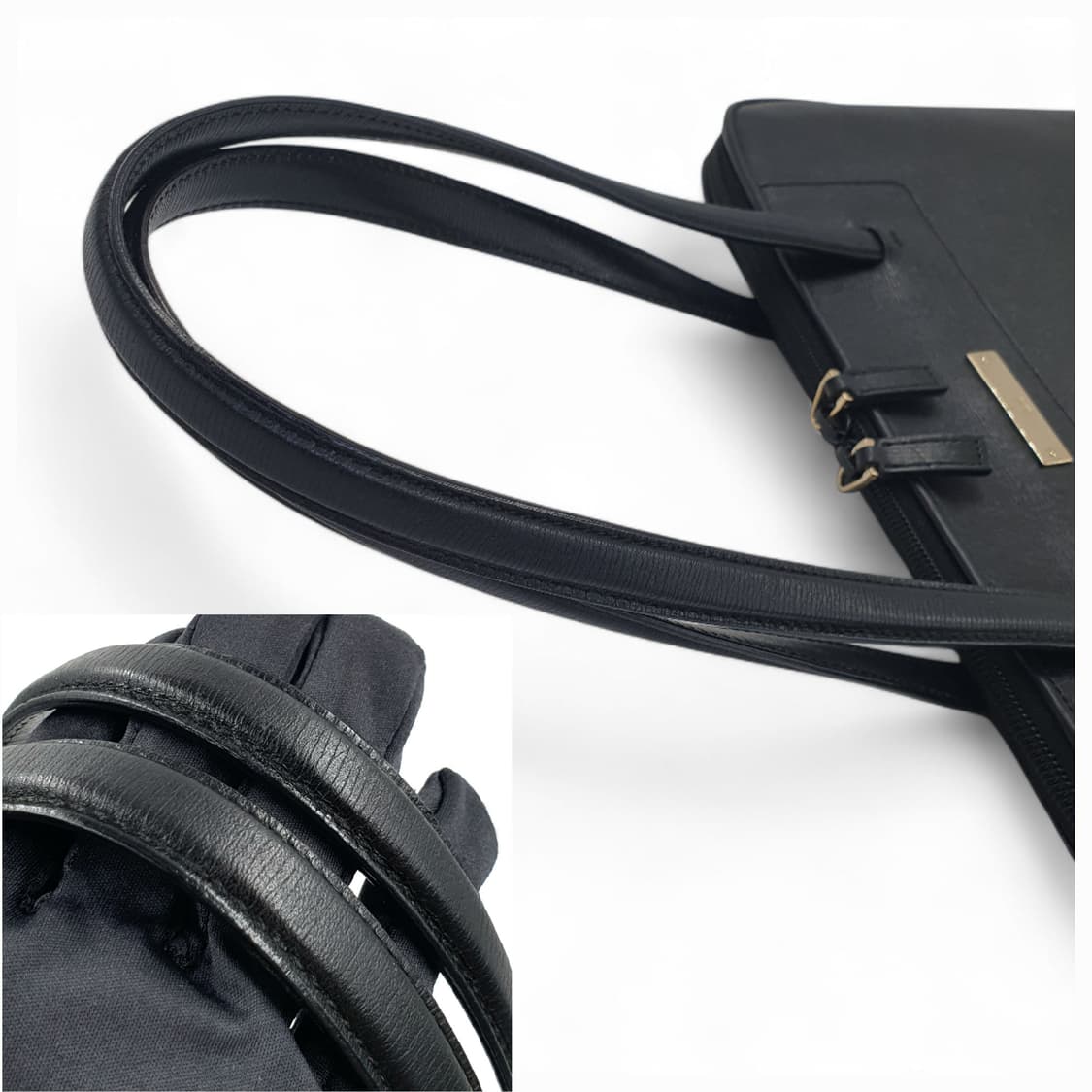 구찌 금장 블랙 가죽 숄더백 토트백 상품이미지7