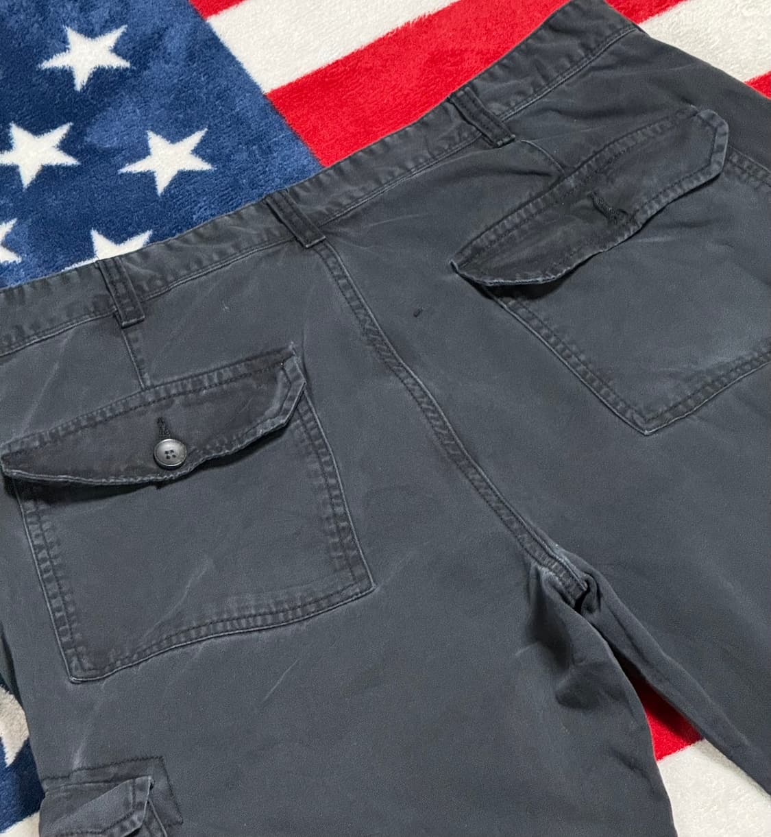 EASY Clothing Supplies 워시드 블랙 카고팬츠 루즈핏  상품이미지8