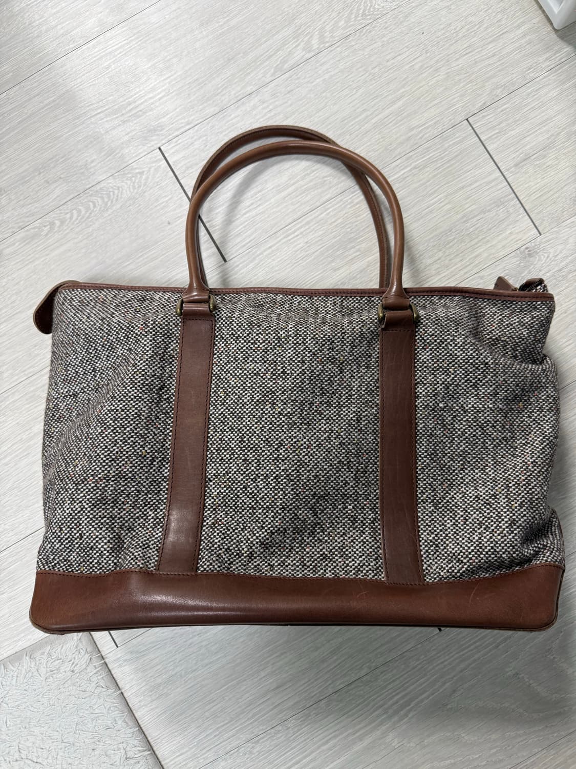 (OS)LLBEAN 엘엘빈 트위드 레더 토트백 상품이미지1