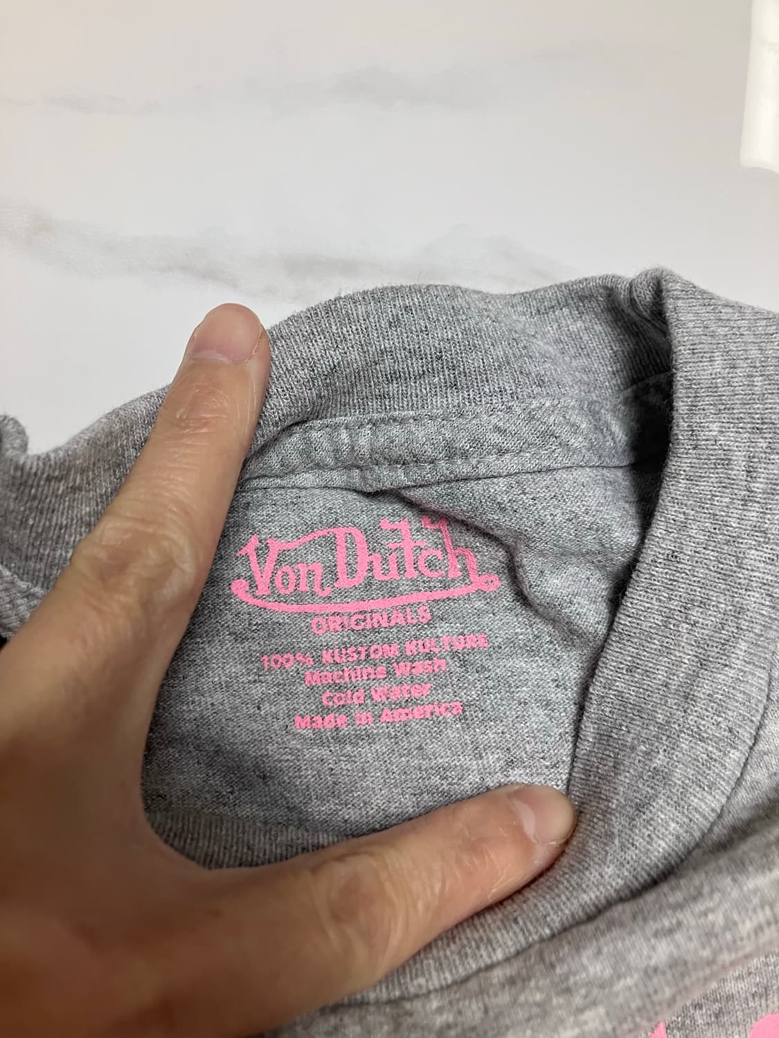 본더치 Y2K 그레이 핑크 로고 반팔티  상품이미지3