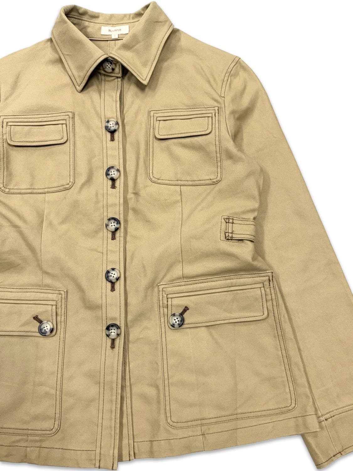 빈티지 hushush 브라운 베이지 포켓 싱글 자켓 상품이미지3