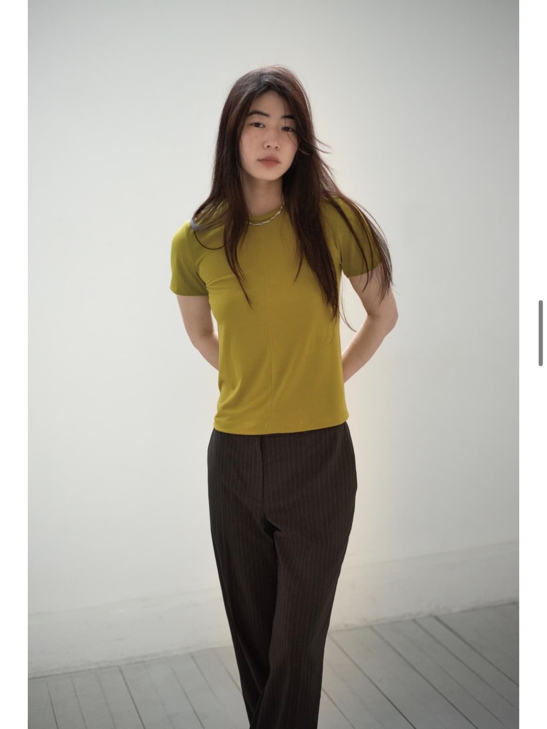 티크 teak 슬림 티셔츠 반팔 티 새상품 slim t-shirt 올리브 상품이미지5