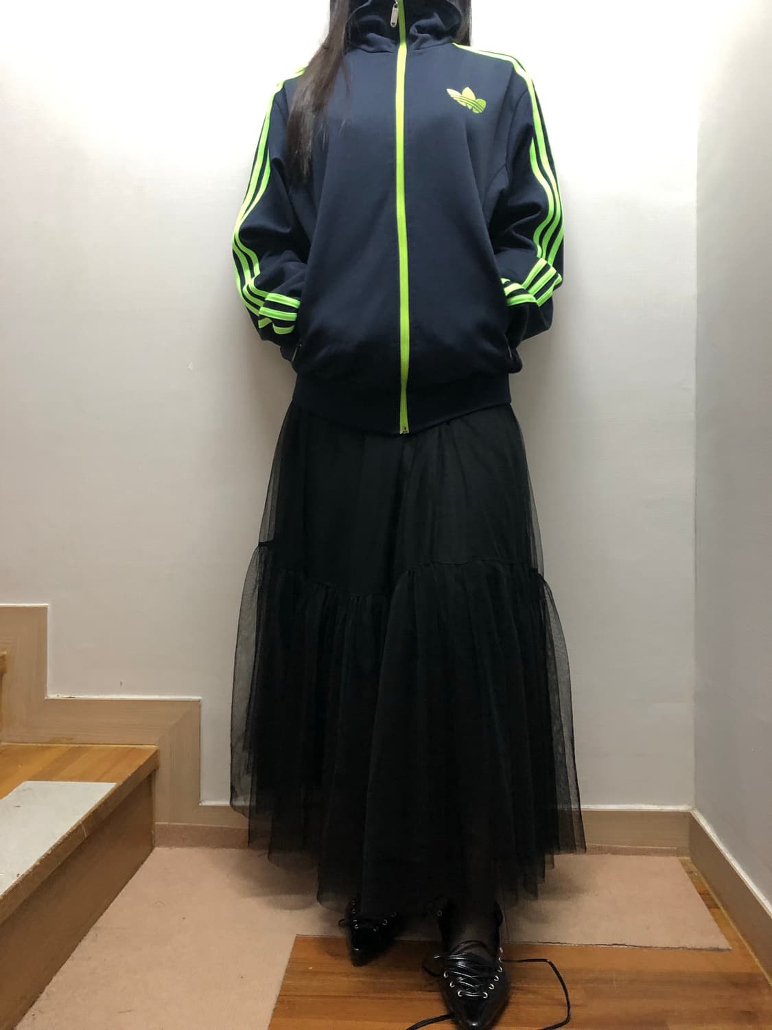 빈티지 아디다스 네이비 그린 파이어버드 져지 상품이미지5