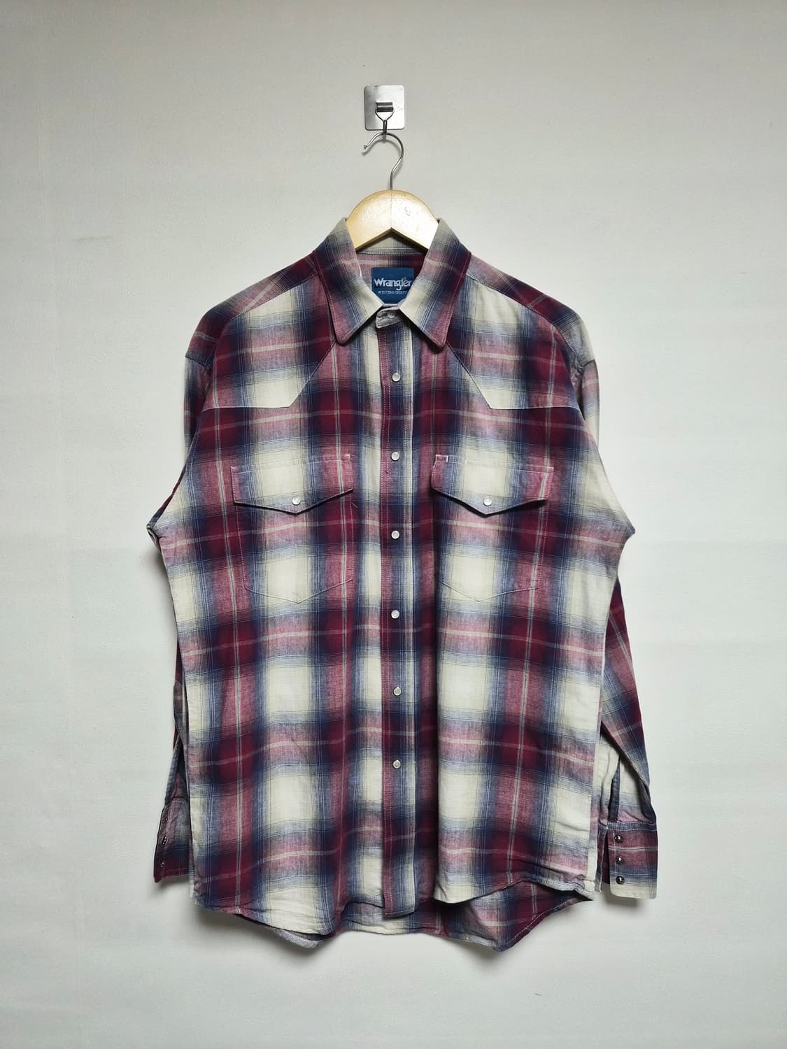 랭글러Wrangler 체크 웨스턴 셔츠 M - S360 상품이미지1