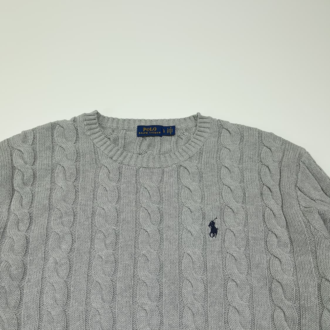 CK003 L 폴로 00s 케이블 라이트그레이 니트 스웨터 상품이미지2