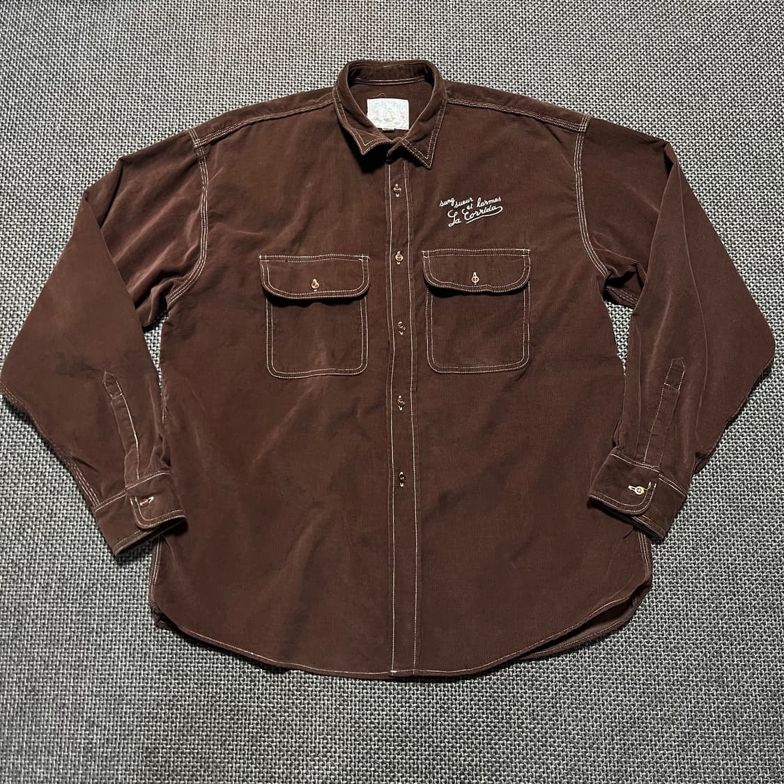 vintage 코듀로이 자수 셔츠 상품이미지1