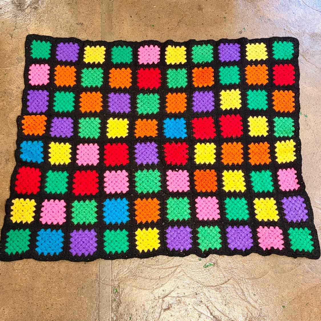 90s USA 멀티 니트 카페트 러그 매트 상품이미지1