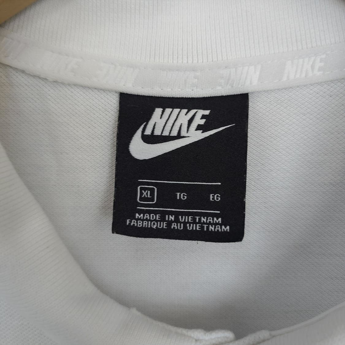 나이키 NIKE 스우시 자수 폴로 반팔 카라티 화이트 XL 상품이미지4