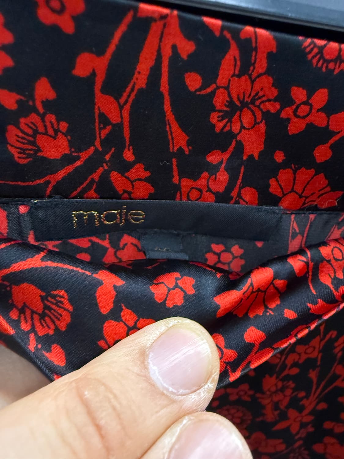 마쥬 플라워 랩 스커트 레드/블랙 상품이미지3