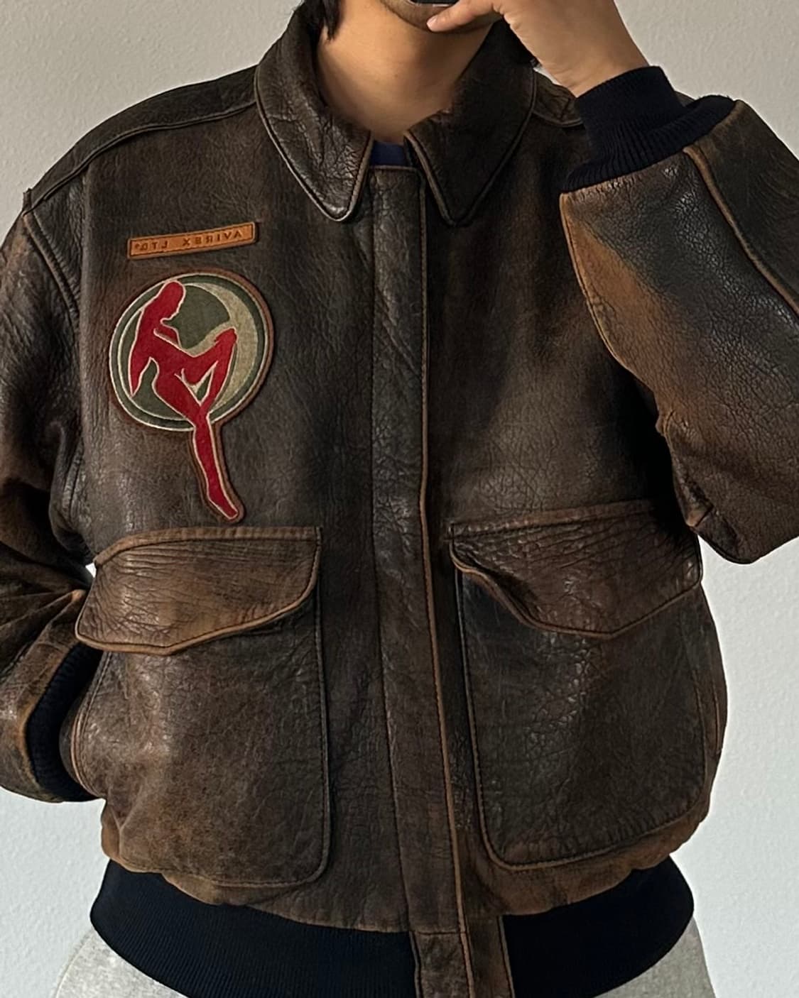 [M-L]아비렉스 Avirex A-2 플라이트 레더 자켓 상품이미지2