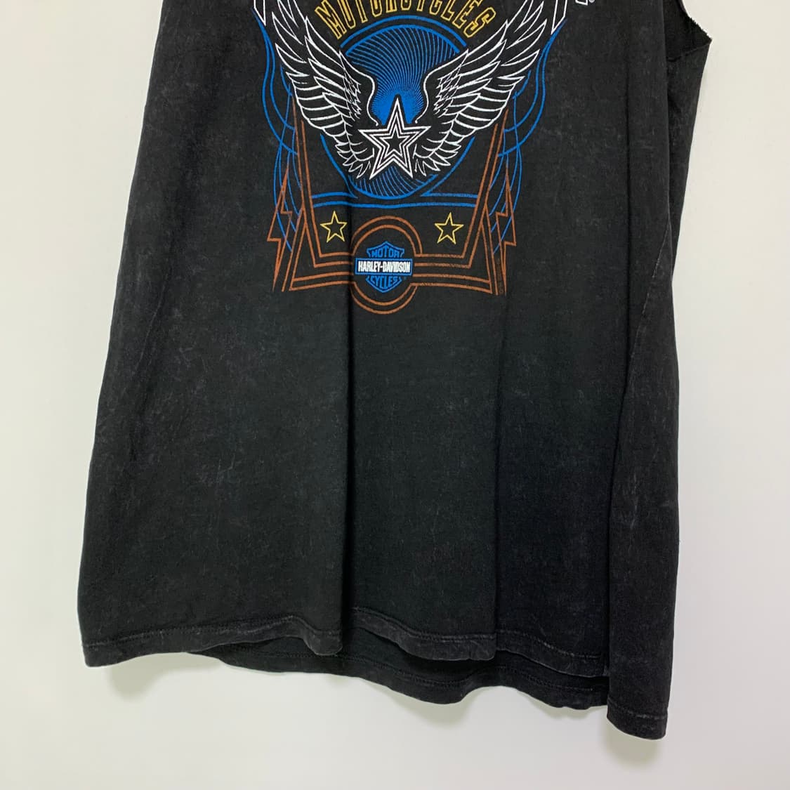 할리 데이비슨 빈티지 프린팅 슬리브리스 펑크 나시 M 상품이미지3