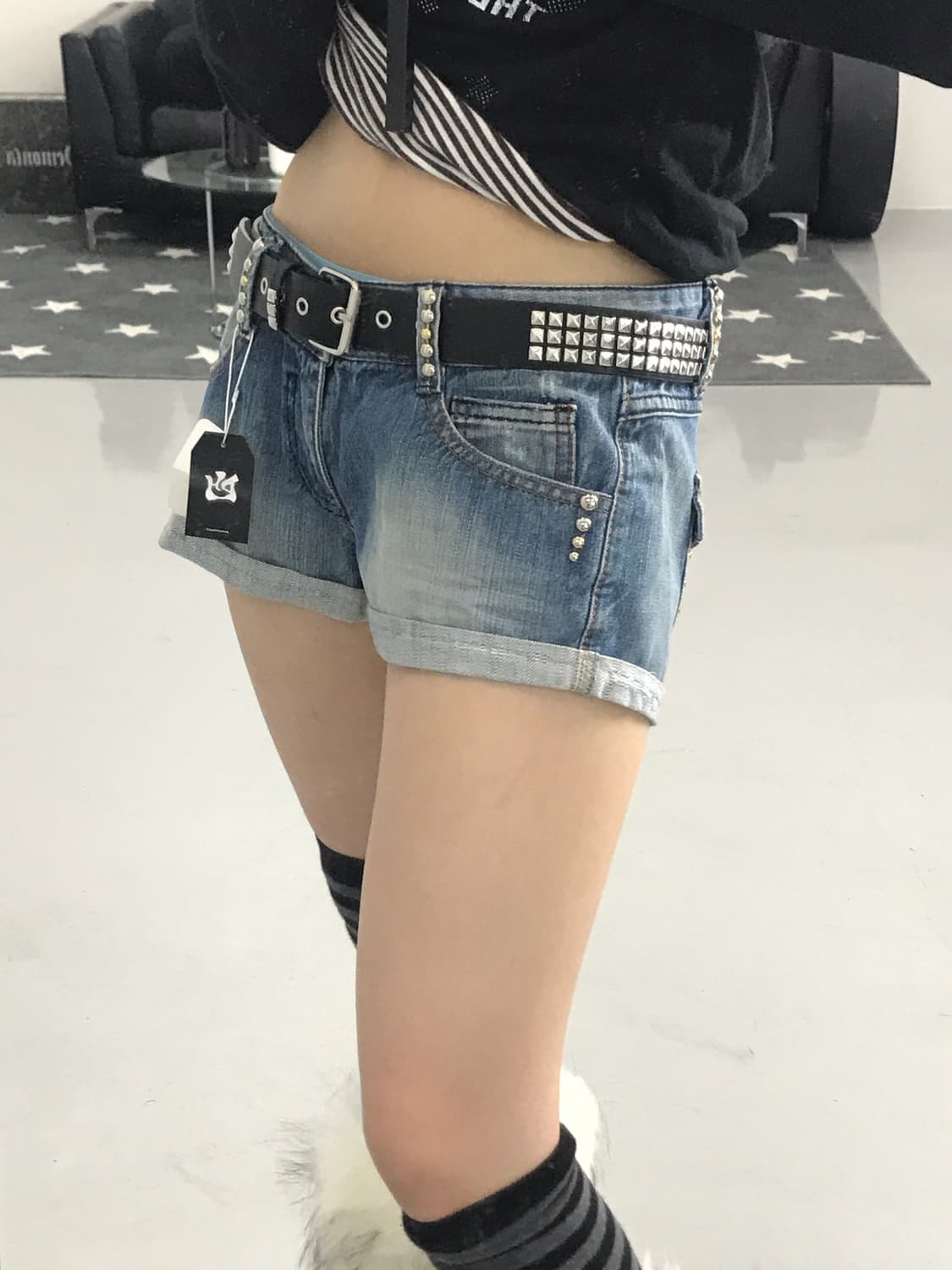 Ggpx studs detail denim shorts 상품이미지3