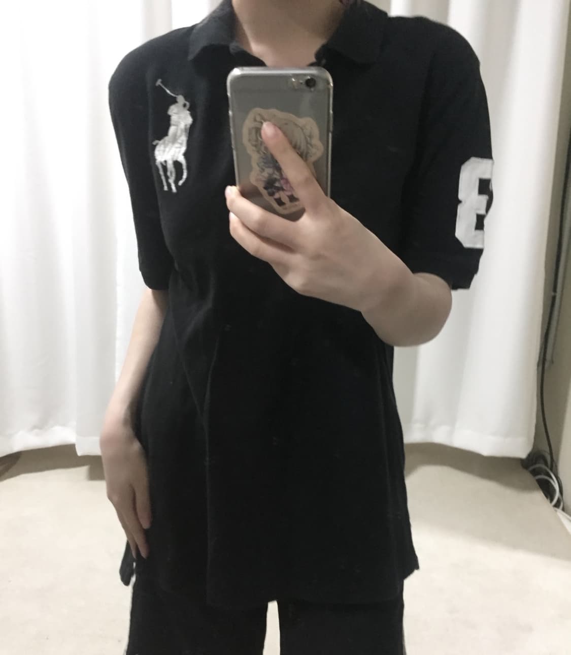 폴로 랄프로렌 블랙 빅포니 카라 PK 반팔 티 상품이미지1