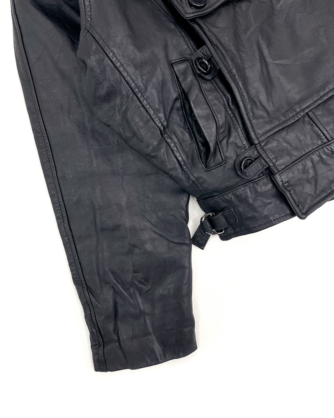 90s 스웨덴군 모터사이클 레더 자켓 리프로덕션 상품이미지3