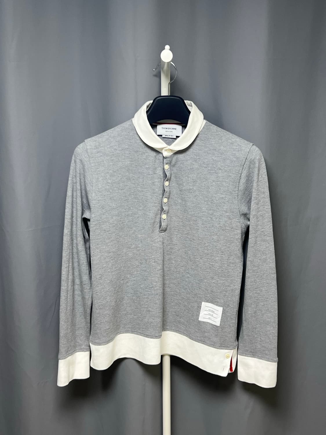 [정품] 3size(95) 톰브라운 그레이 긴팔 카라티 상품이미지1