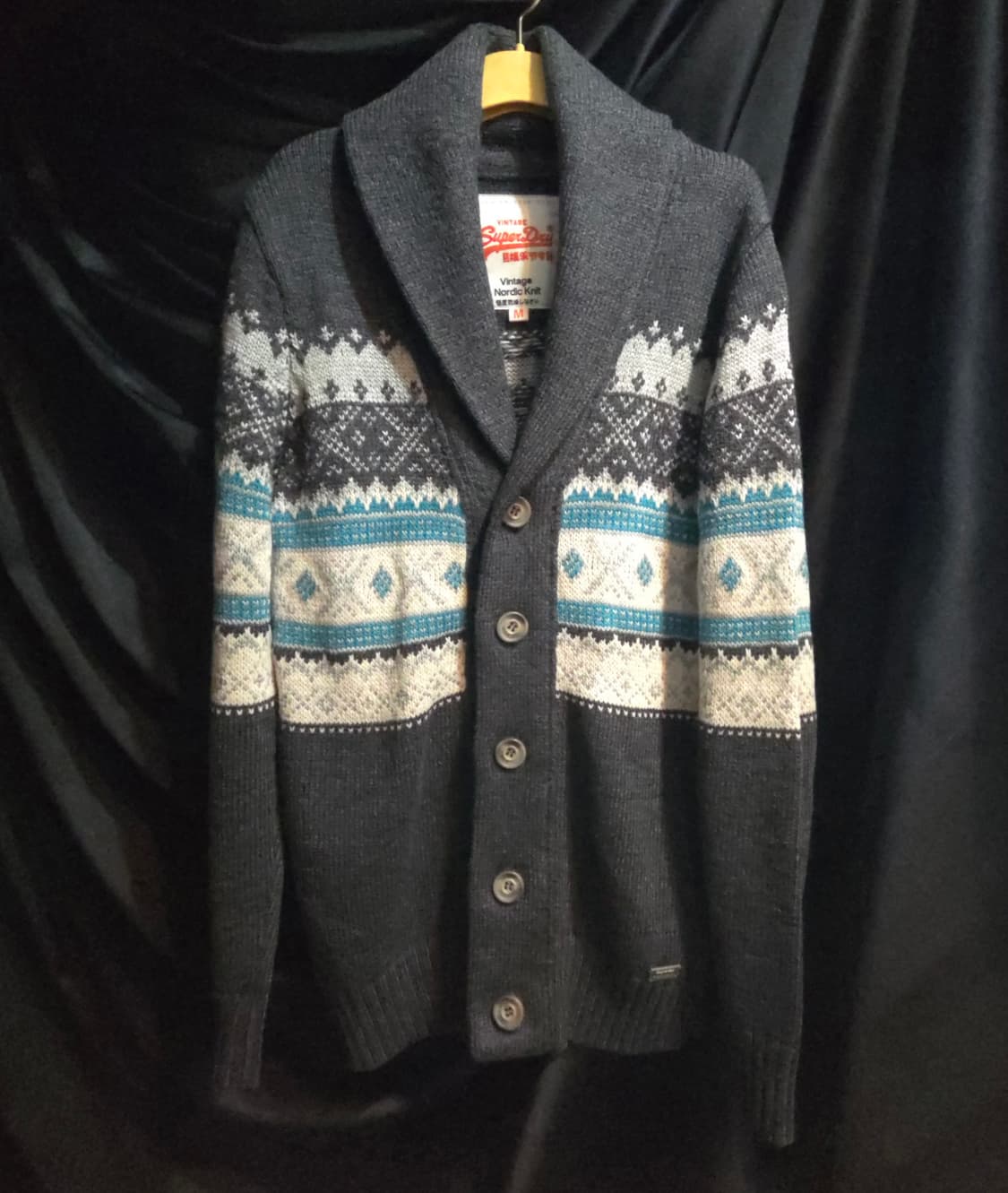 슈퍼드라이 빈티지 노르딕 니트 가디건 M 상품이미지2
