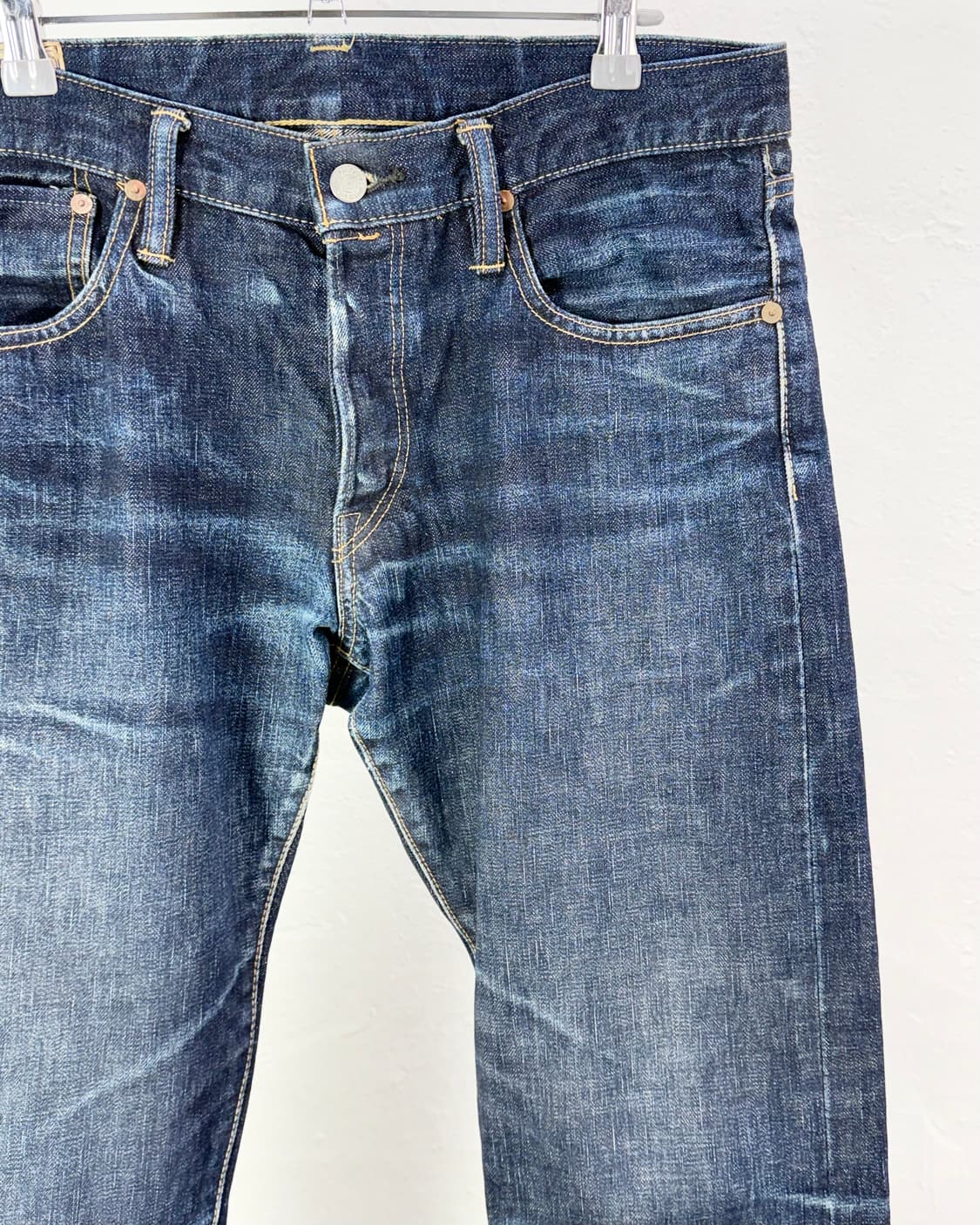 폴로 랄프로렌 버릭 진청 슬림 스트레이트 워싱 데님 팬츠 상품이미지3