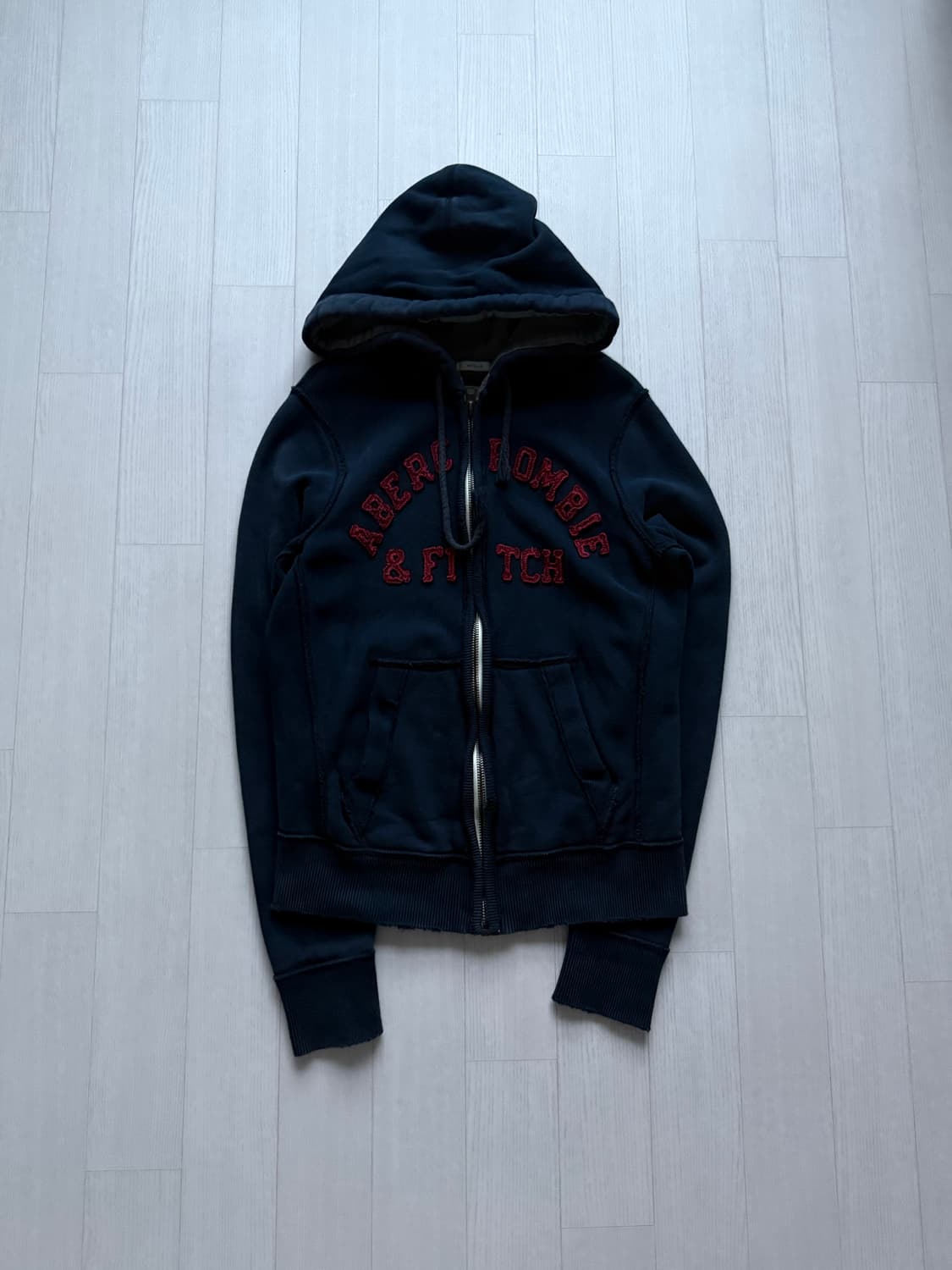 아베크롬비 자수 로고 네이비 후드집업 상품이미지5