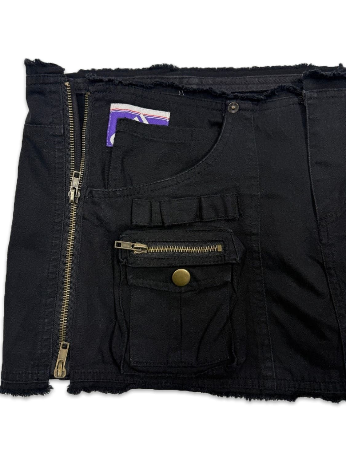 빈티지 GILFY 블랙 펑크 디테일 로우라이즈 미니 스커트 상품이미지4