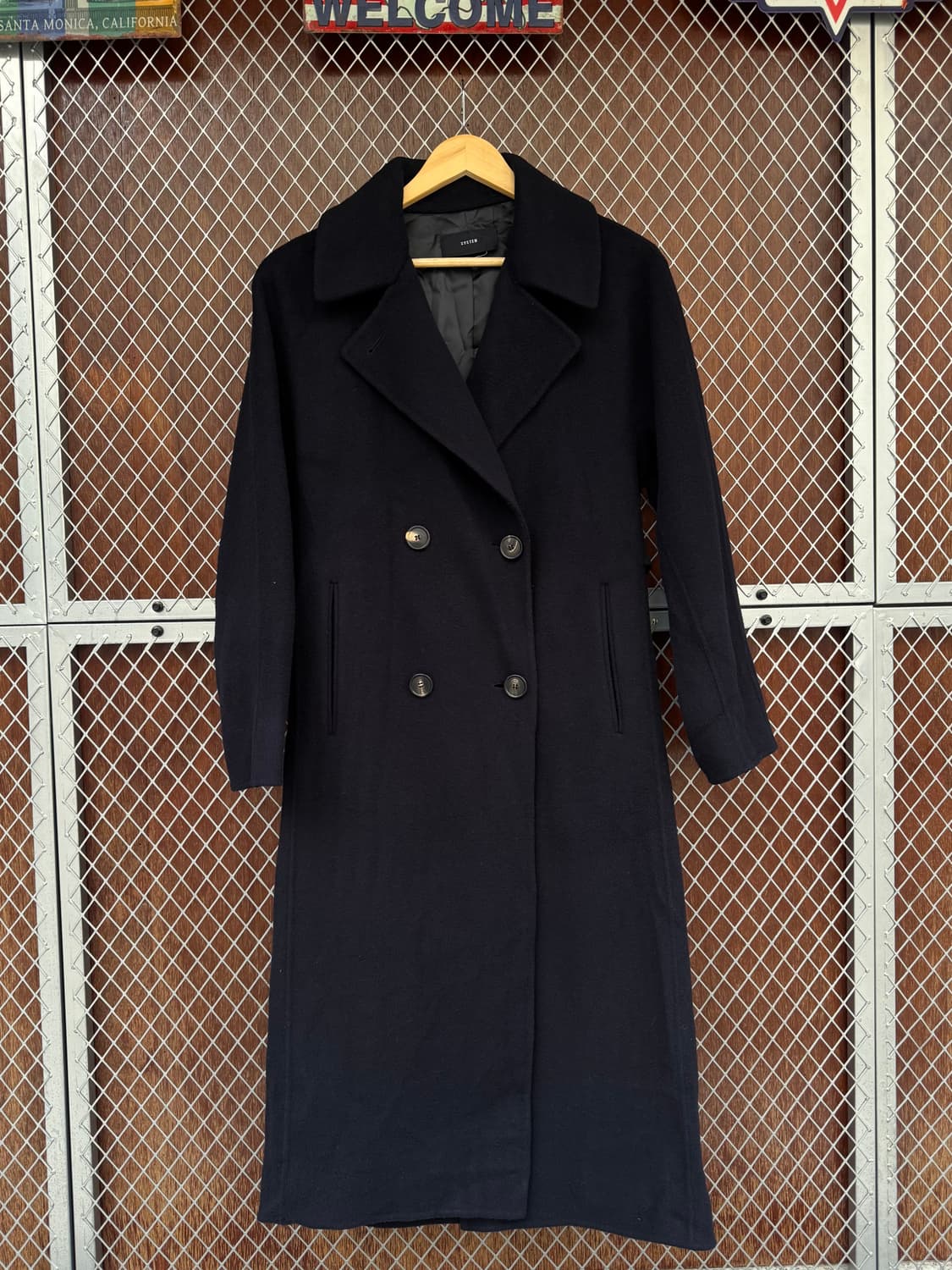 한섬 시스템 SYSTEM 캐시미어 울 더블 롱코트 상품이미지1