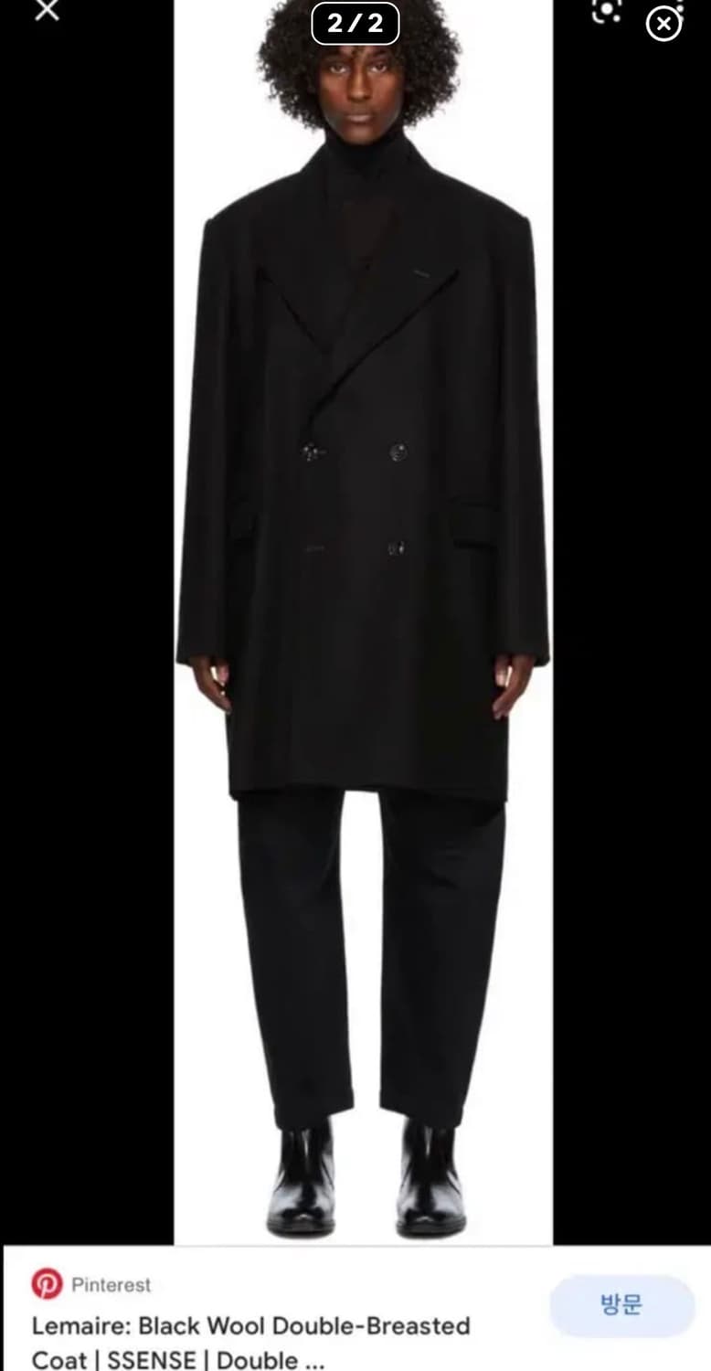 [구매] 르메르 더블브레스티드 코트 블랙 / 50 상품이미지1