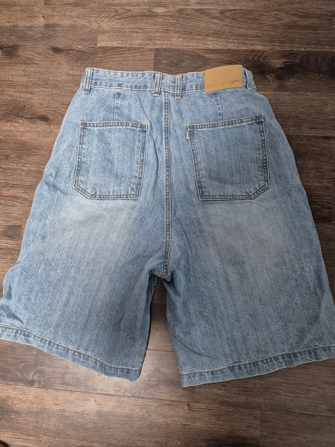 유스 24SS 와이드 하프 데님 라이트 블루 S 상품이미지4