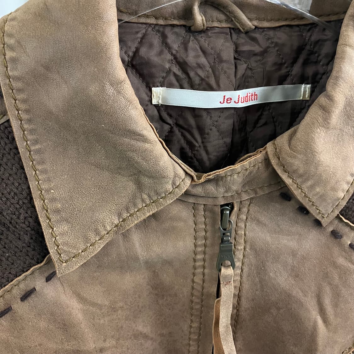 Je Judith 브라운 스웨이드 양가죽 자켓 40 상품이미지3