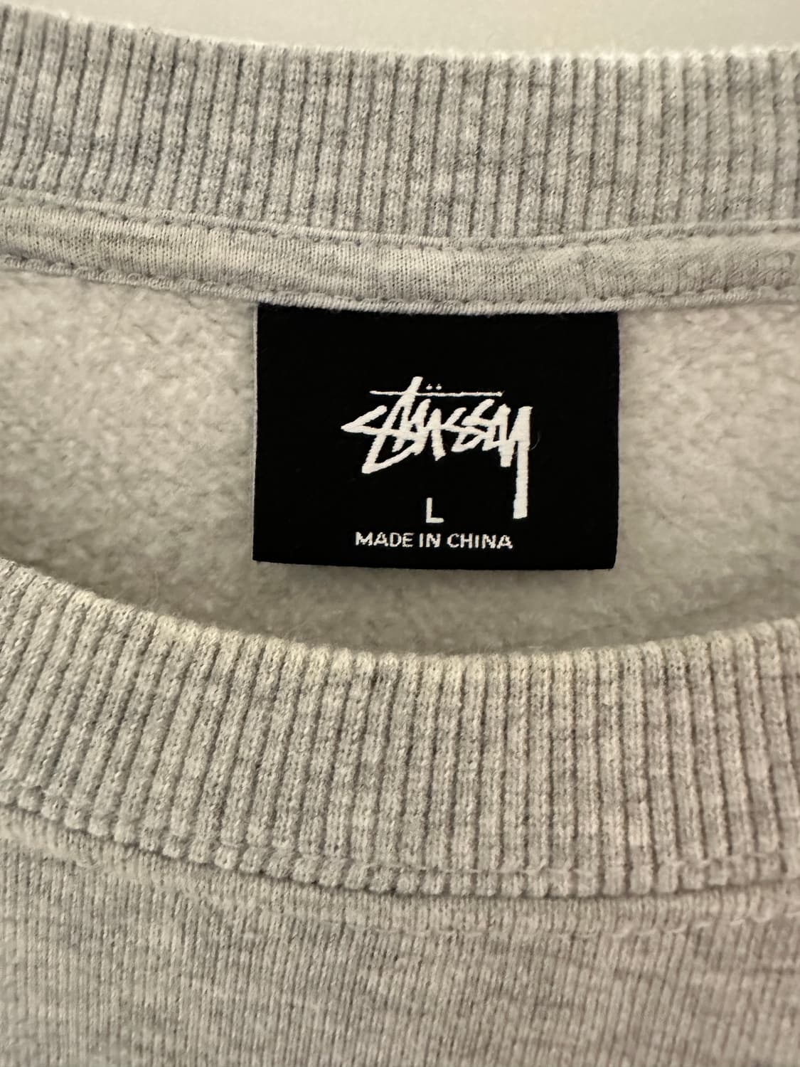 스투시 기모 맨투맨 스웨트셔츠 그레이 L 상품이미지3