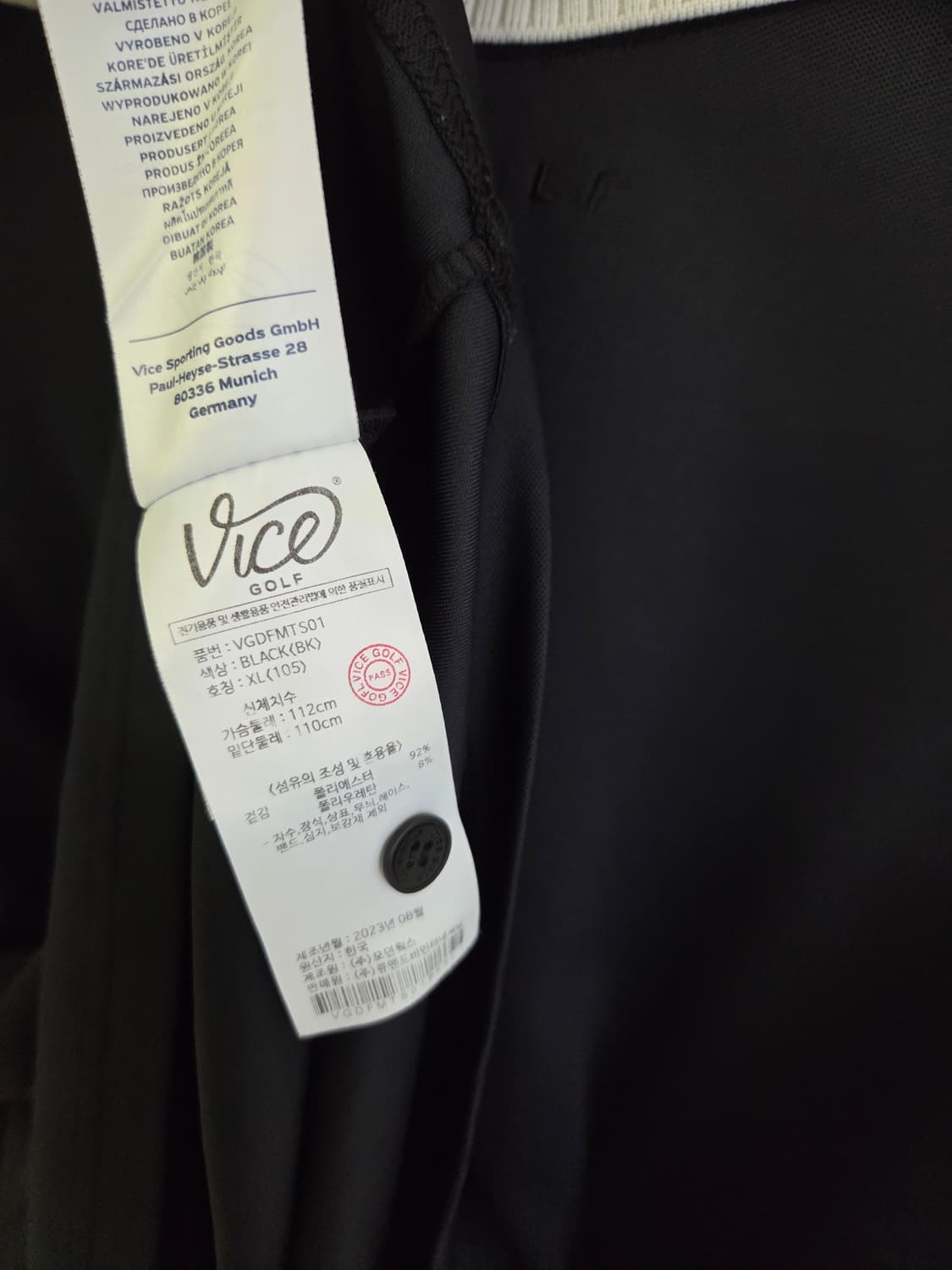 Vice Golf 남성 긴팔 카라티 블랙 XL 상품이미지6