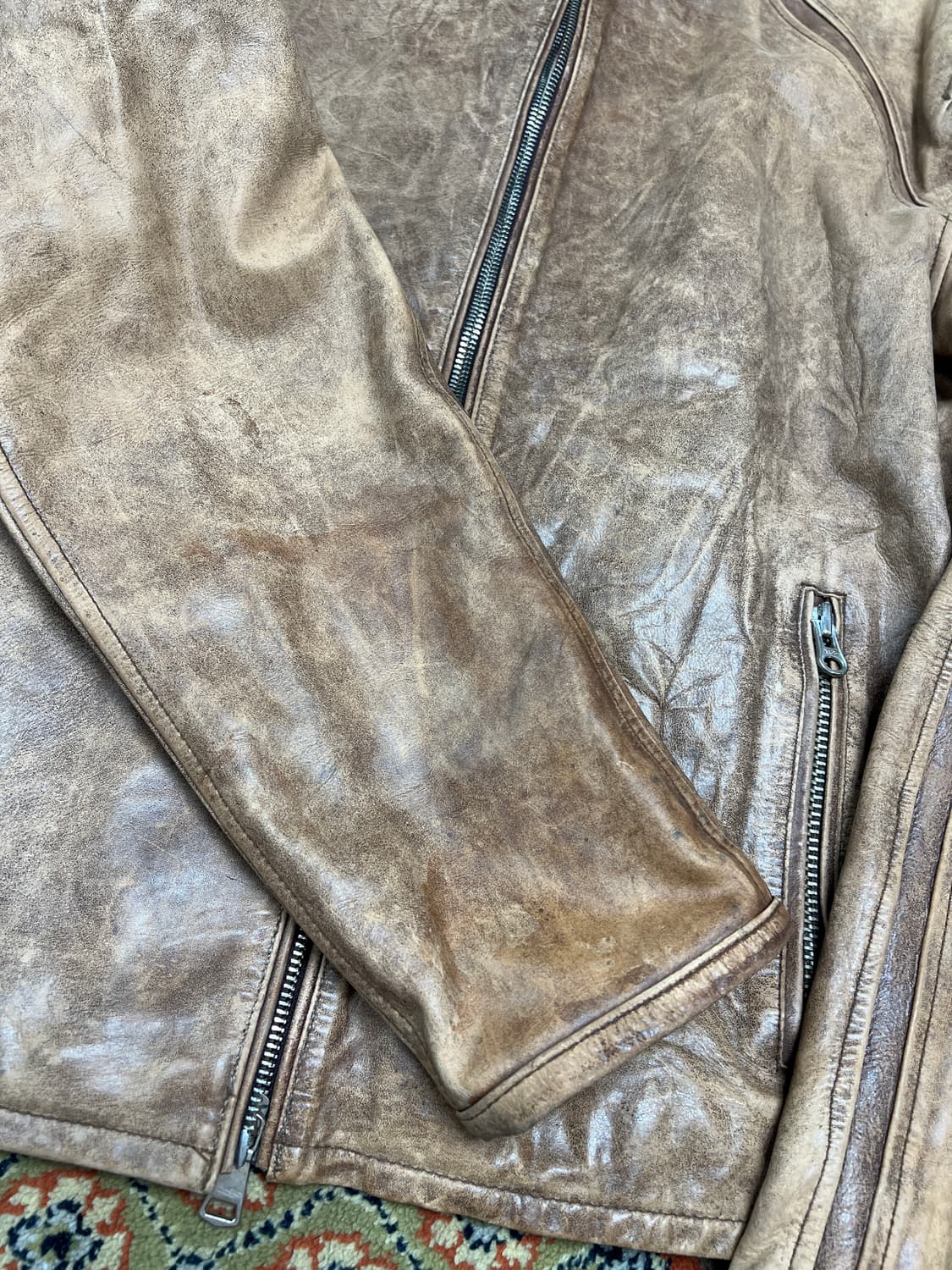 [L] Triple Five 빈티지 리얼레더 싱글 라이더 자켓 상품이미지7