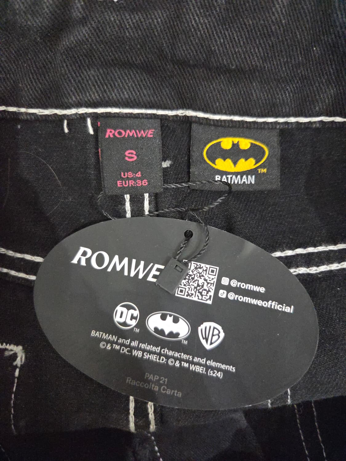 ROMWE 롬위 x 배트맨 콜라보 와이드 데님 팬츠 상품이미지6