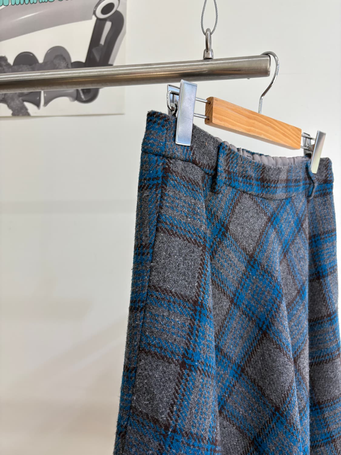 INDEX 롱 체크 스커트 상품이미지3